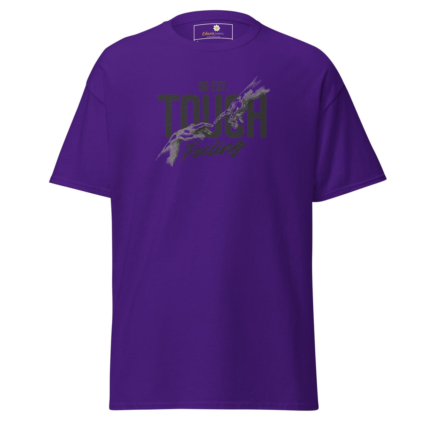 Purple T-shirt with hand graphic for Men and Women in size S to XL