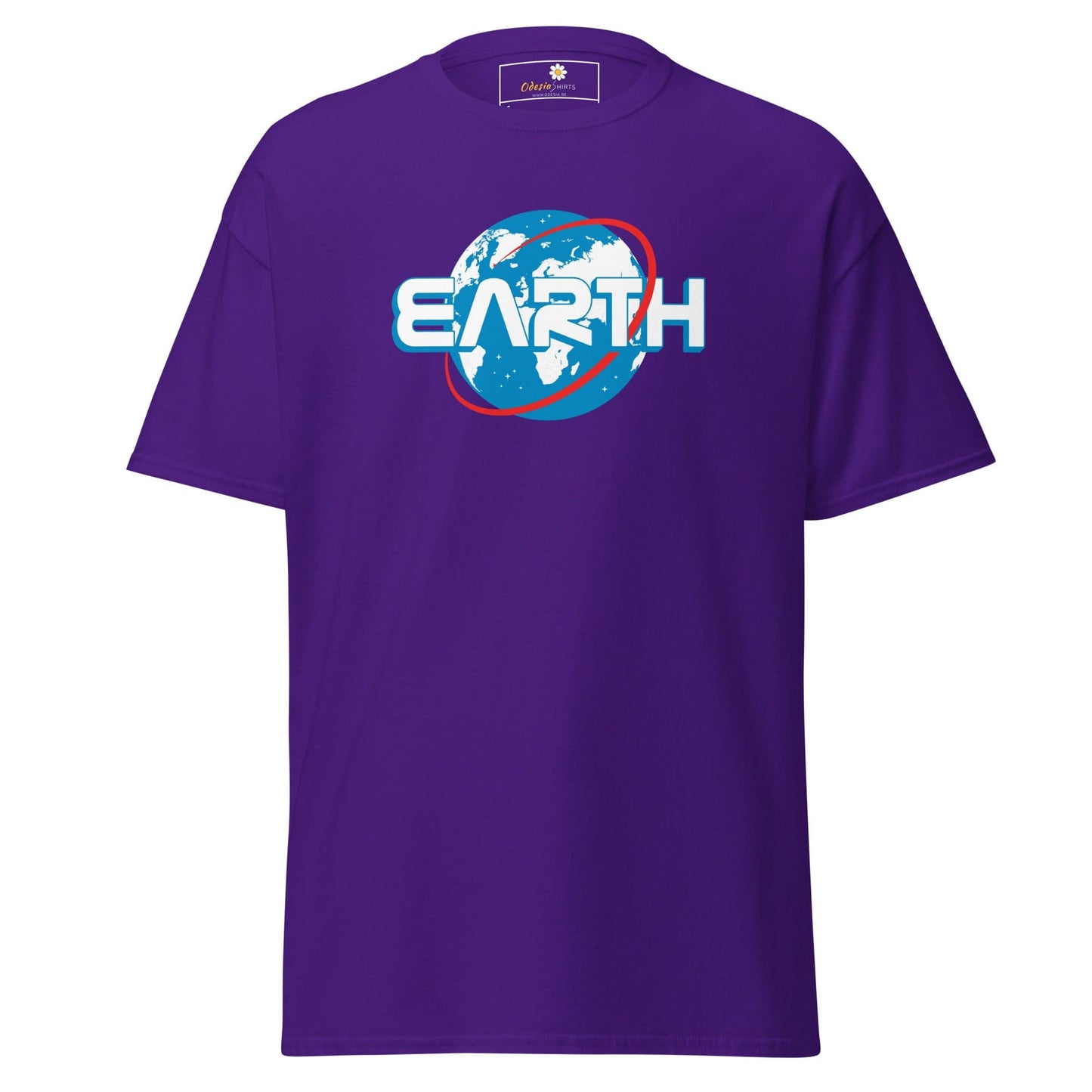 Unisex classic t-shirt - SPACE ASTRONAUT EARTH - REGULAR - Purple / S