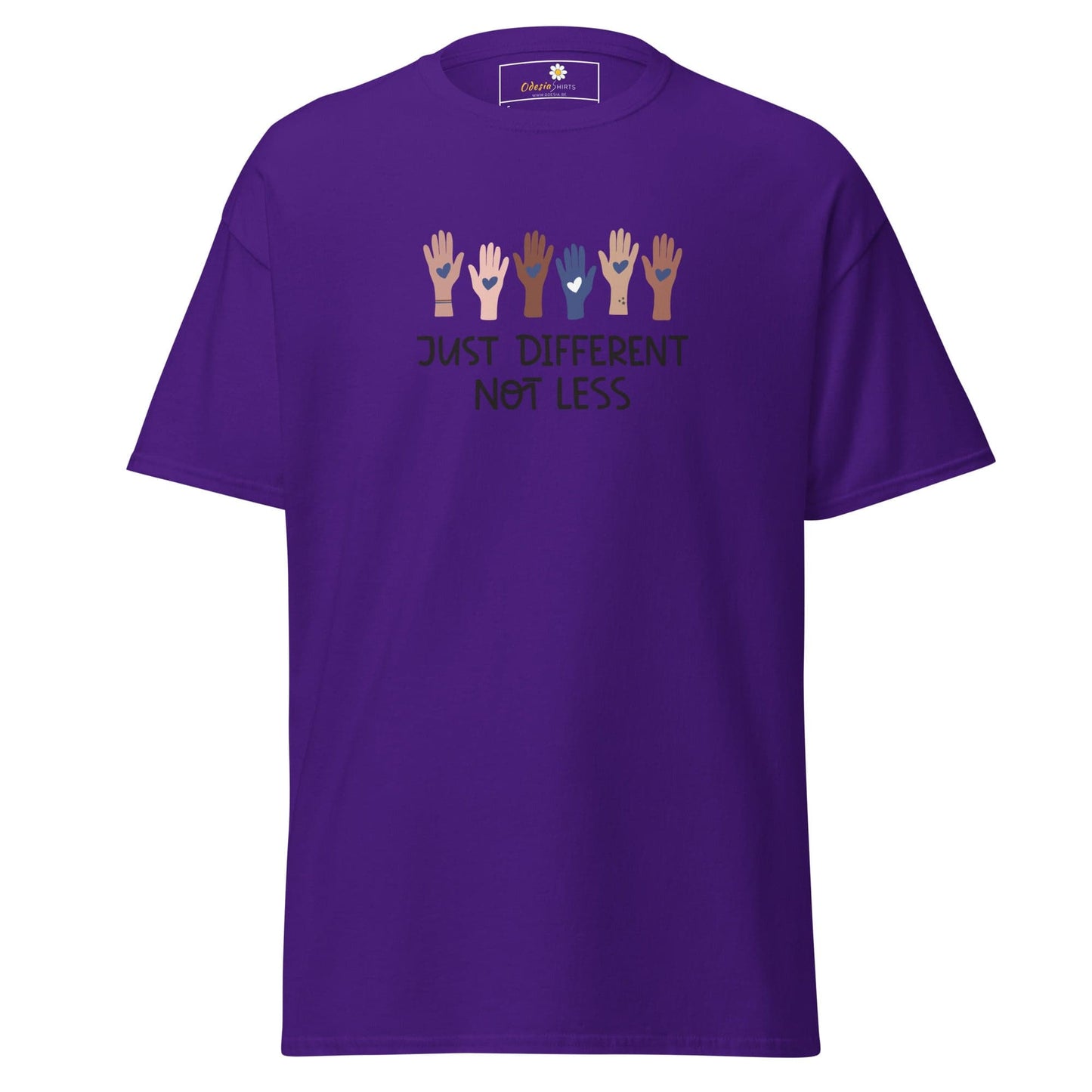 Unisex classic t-shirt - TEXT DIFFERENT NOT LESS - REGULAR - Purple / S