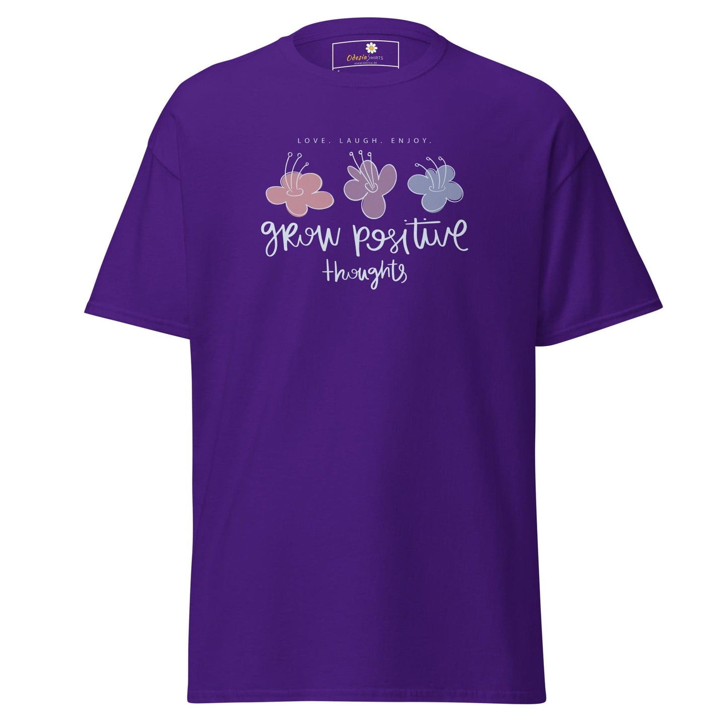 Unisex classic t-shirt - POSITIVE GROW THOUGHTS - REGULAR - Purple / S