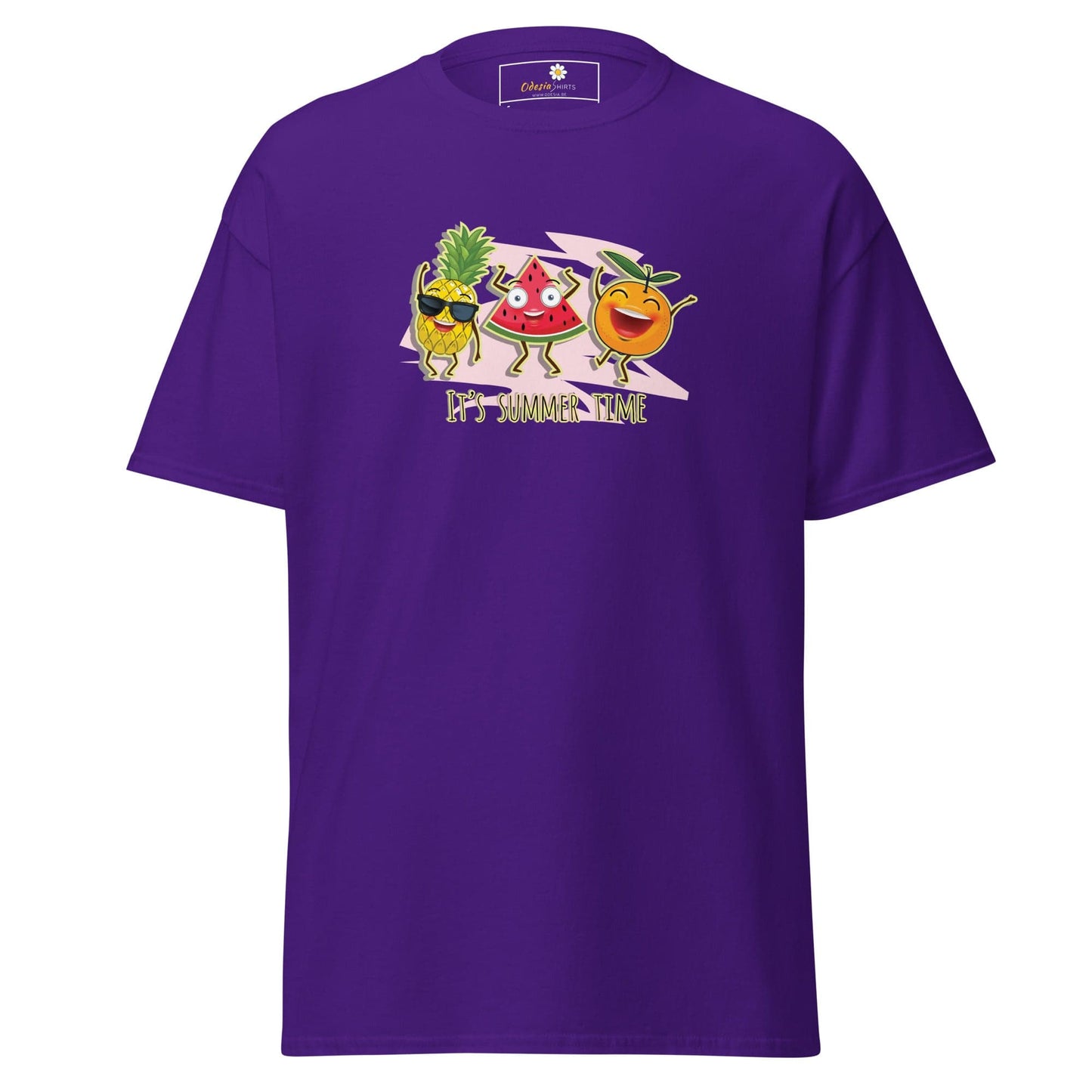Unisex classic t-shirt - ORGANIC FRUIT SMILING - REGULAR - Purple / S