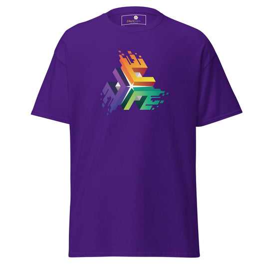 Unisex classic t-shirt - ABSTRACT COLOR CUBES - REGULAR - Purple / S