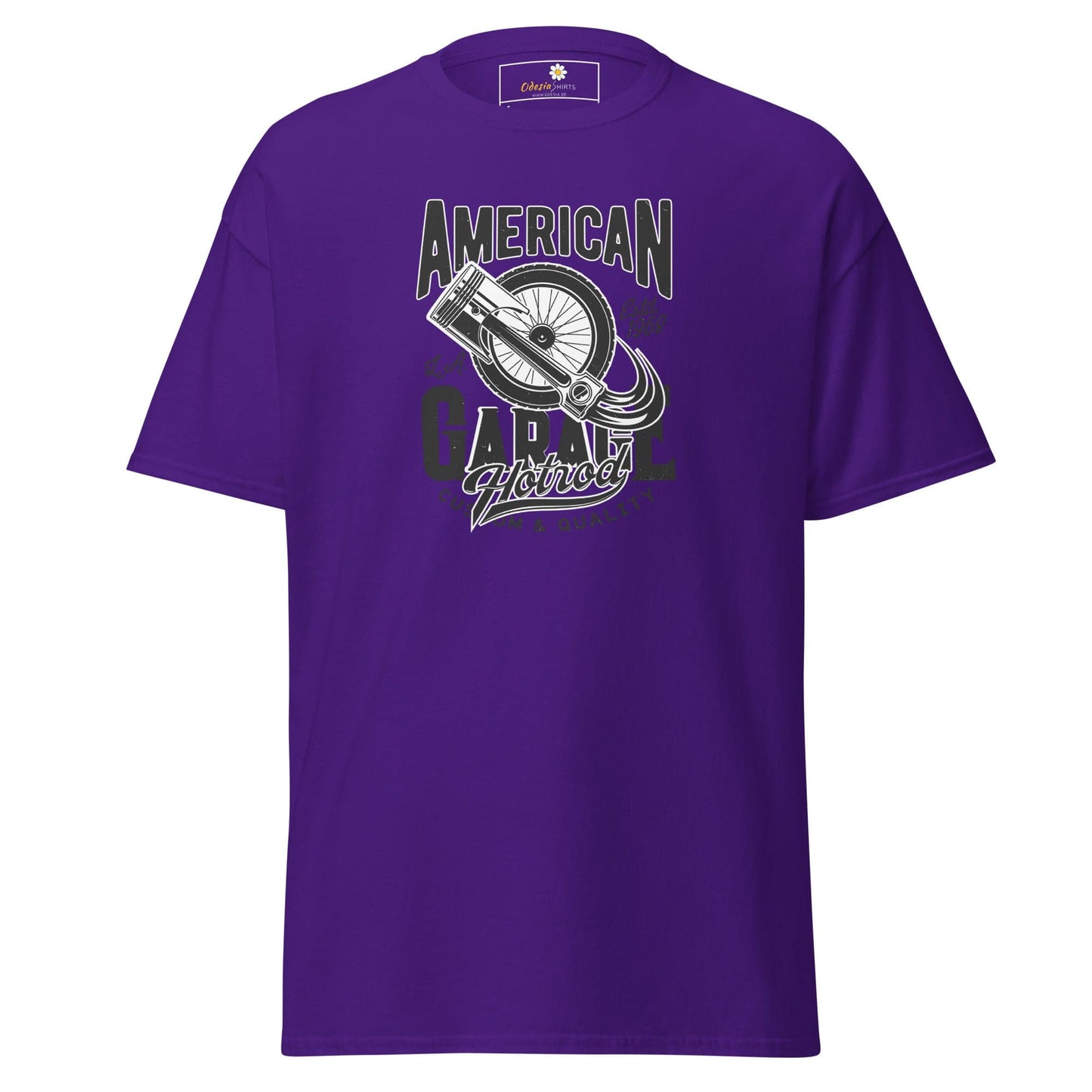 Purple graphic T-shirt for men and women in sizes S to XL, stylish and comfortable