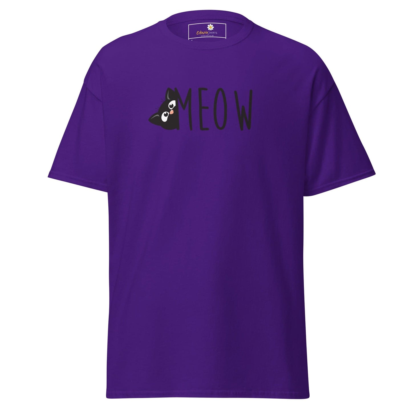 Unisex classic t-shirt - ANIMALS CAT MEOW - REGULAR - Purple / S