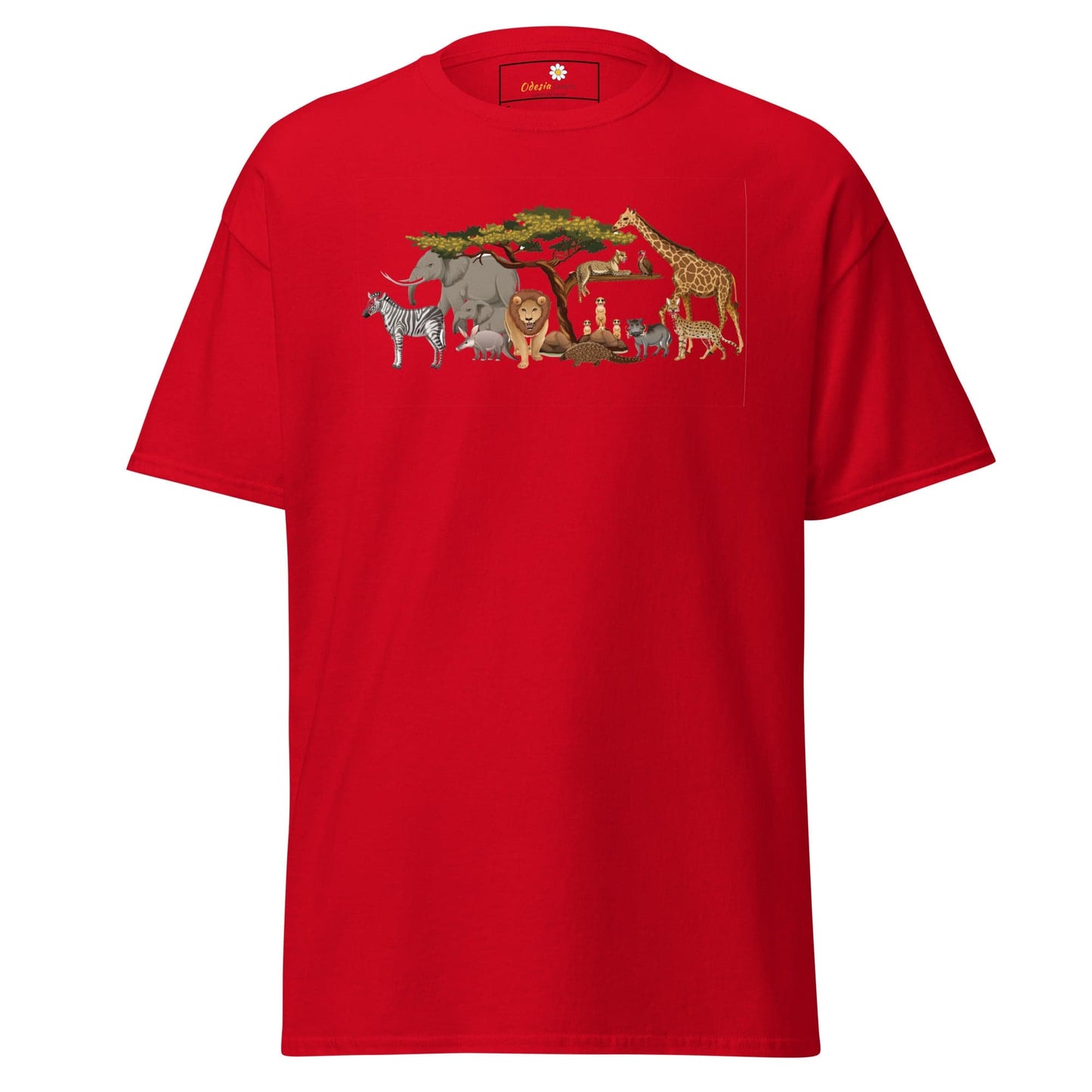 Unisex classic t-shirt - WILD LIFE ANIMALS - REGULAR - Red / S
