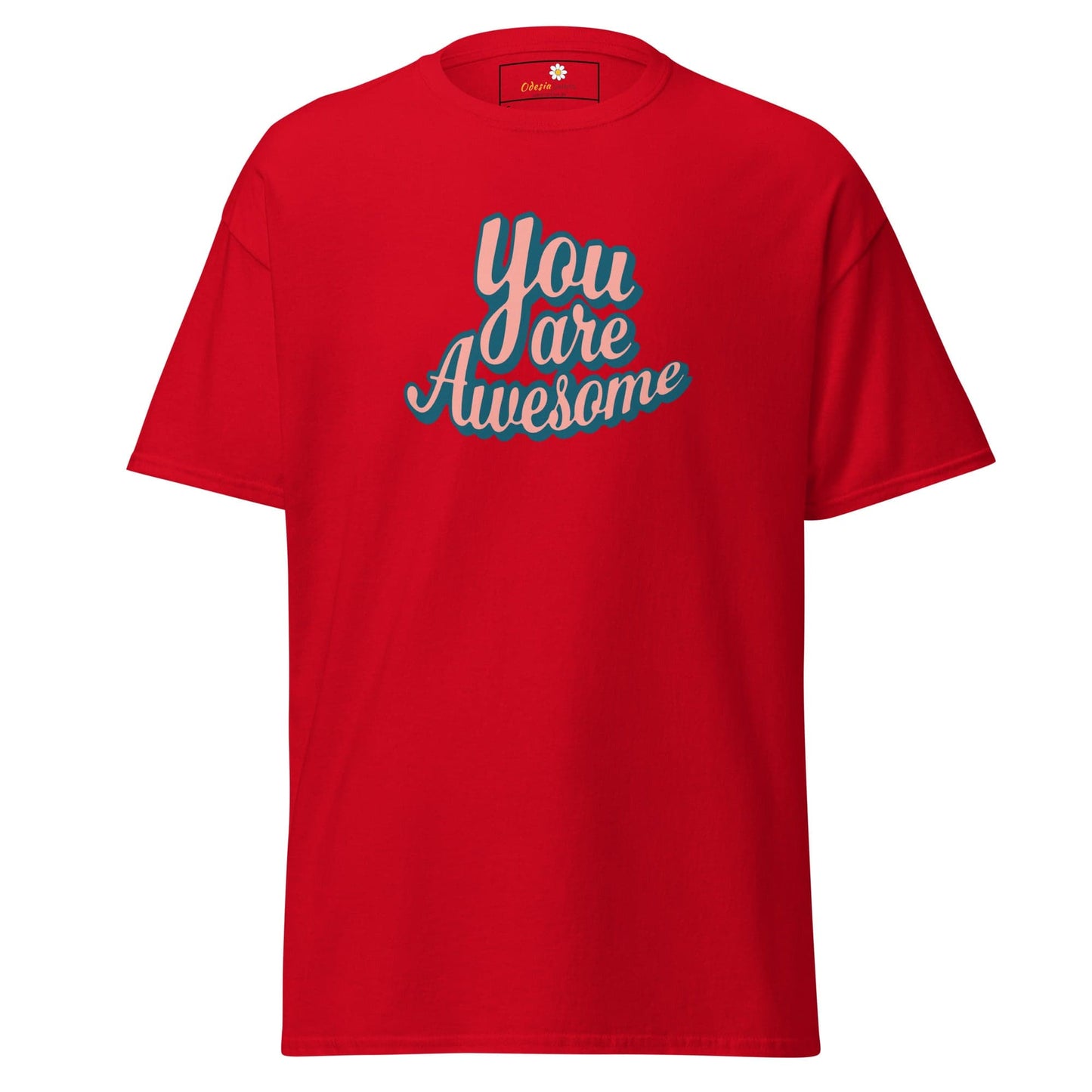 Unisex classic t-shirt - TEXT YOU ARE AWESOME - REGULAR - Red / S