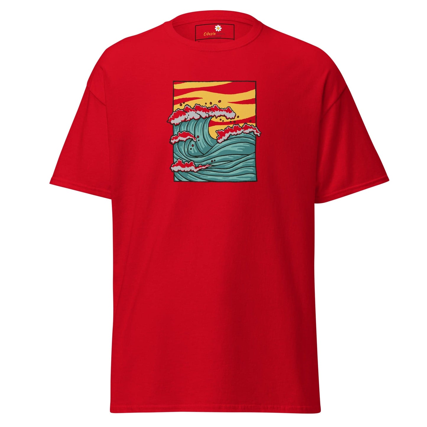 Unisex classic t-shirt - NATURE SEA WAVES - REGULAR - Red / S
