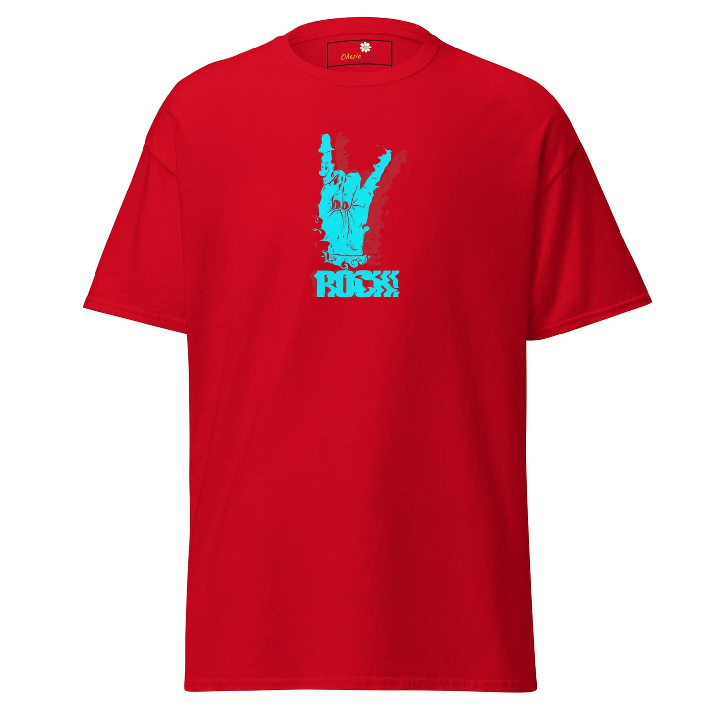 Red T-shirt with rock hand graphic from T-SHIRT DESIGN TEE for Men and Women
