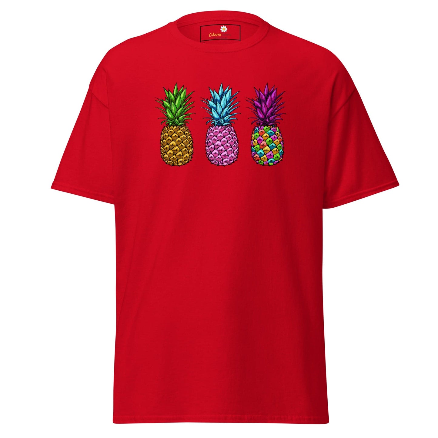 Unisex classic t-shirt - ORGANIC FRUIT PINEAPPLE COLORS - REGULAR - Red / S