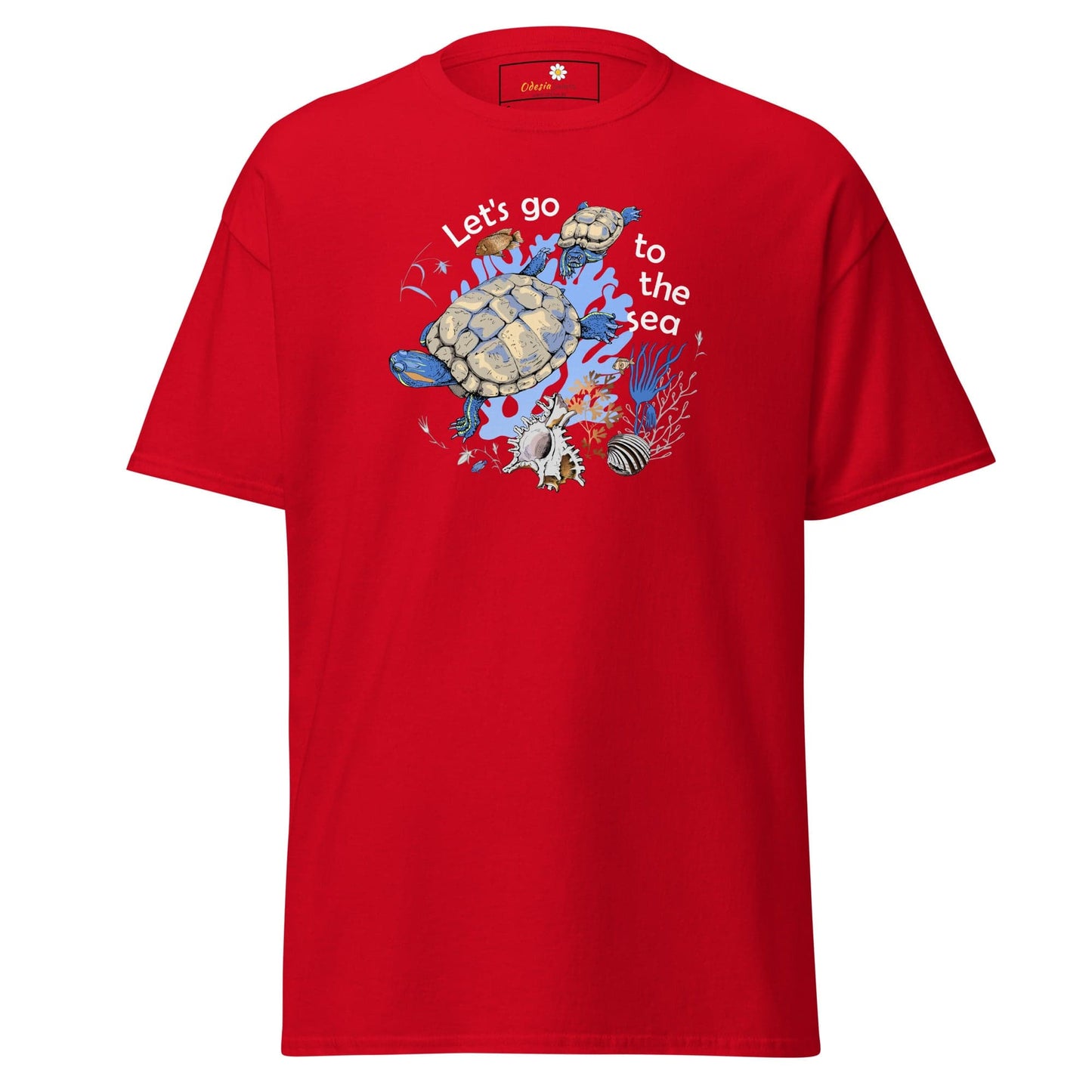Unisex classic t-shirt - WILD LIFE TORTOISE LET GO SEA - REGULAR - Red / S