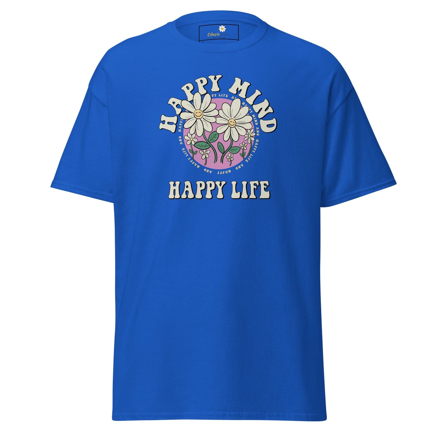 Unisex classic t-shirt - POSITIVE HAPPY MIND LIFE - REGULAR - Royal / S