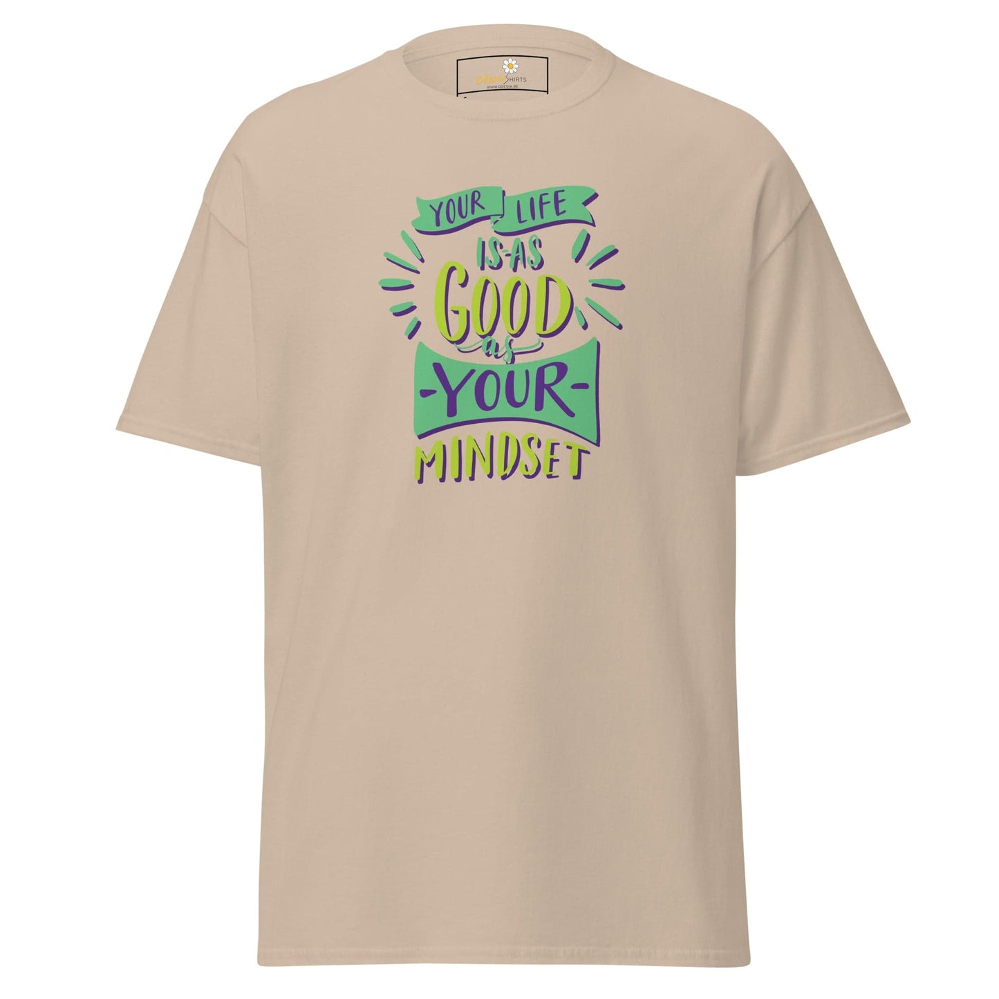 Beige T-shirt with motivational graphic from T-SHIRT DESIGN TEE for Men and Women