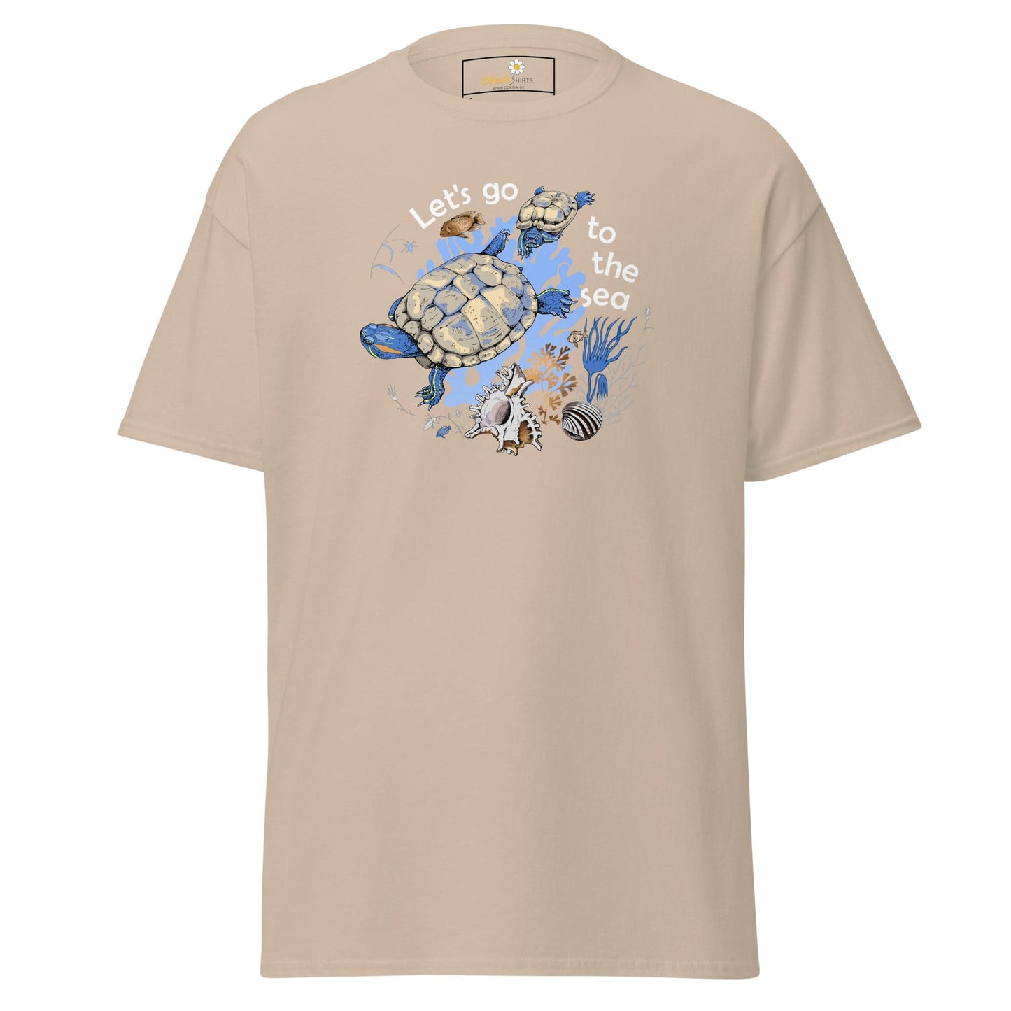 Unisex classic t-shirt - WILD LIFE TORTOISE LET GO SEA - REGULAR - Sand / S
