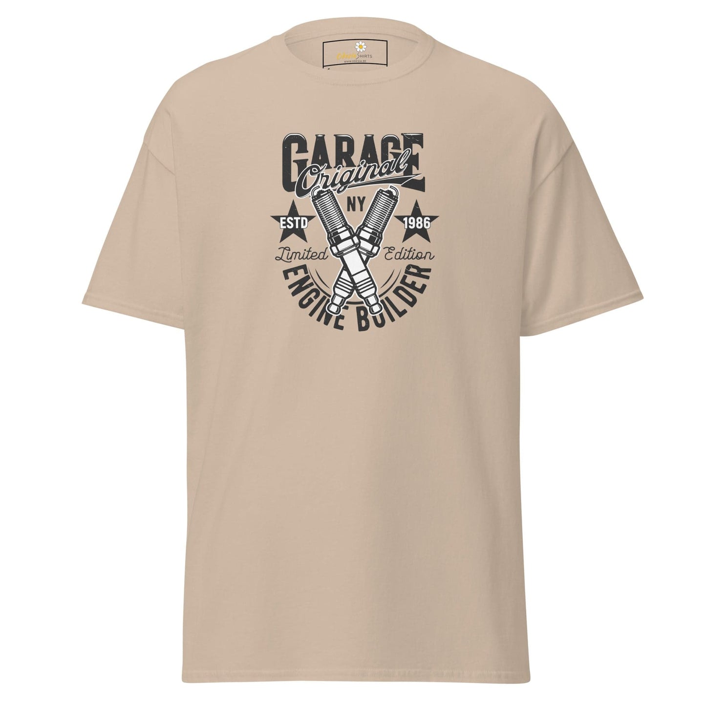 Unisex classic t-shirt - MOTOR GARAGE ENGINE BUILDER - REGULAR - Sand / S