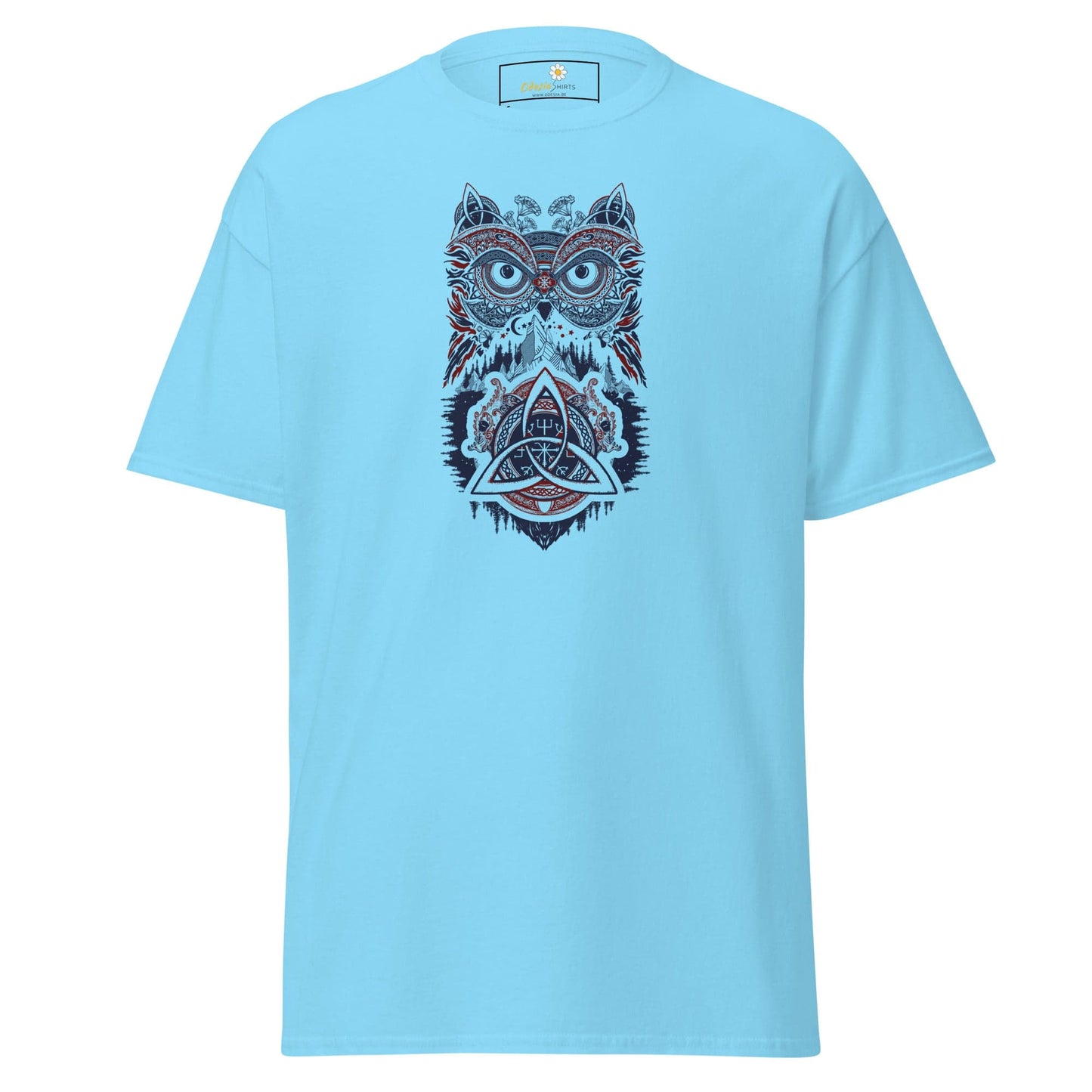 Unisex classic t-shirt - MYSTIC OWL TRIBES - REGULAR - Sky / S