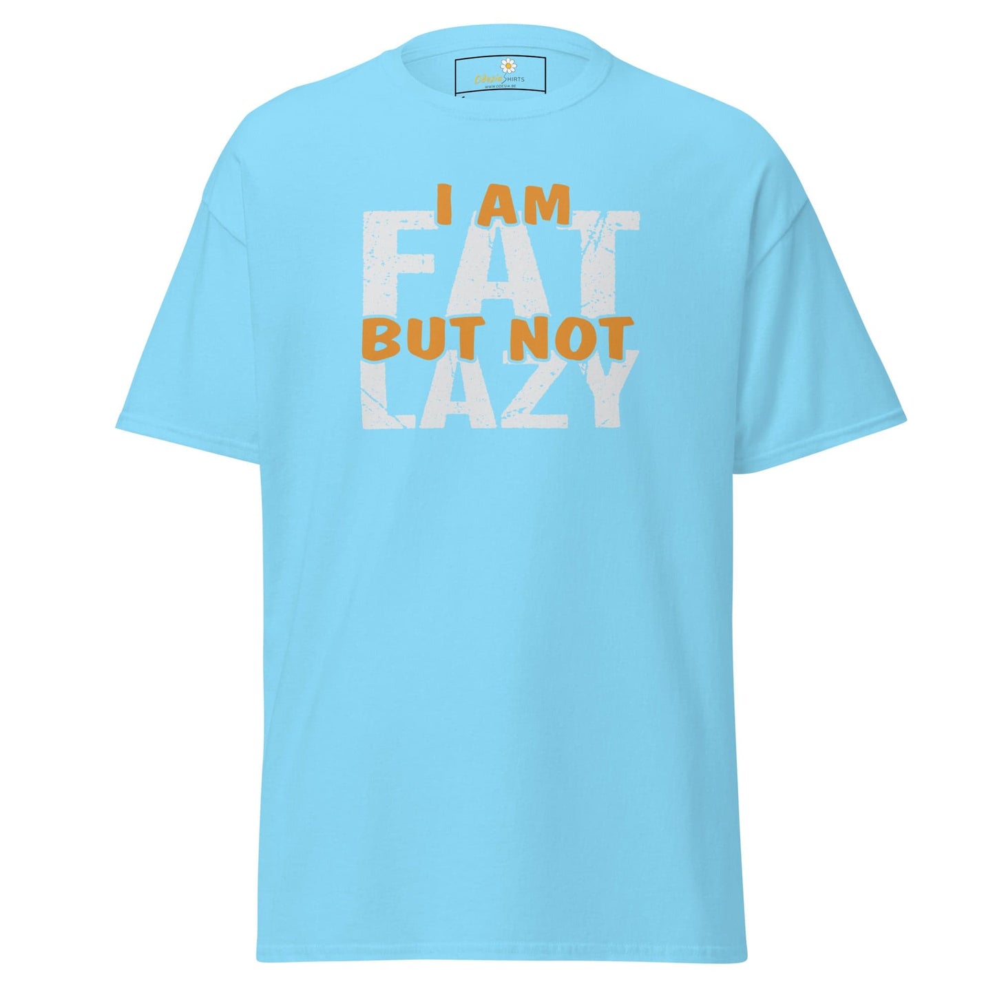 Unisex classic t-shirt - FUN FAT NOT LAZY - REGULAR - Sky / S