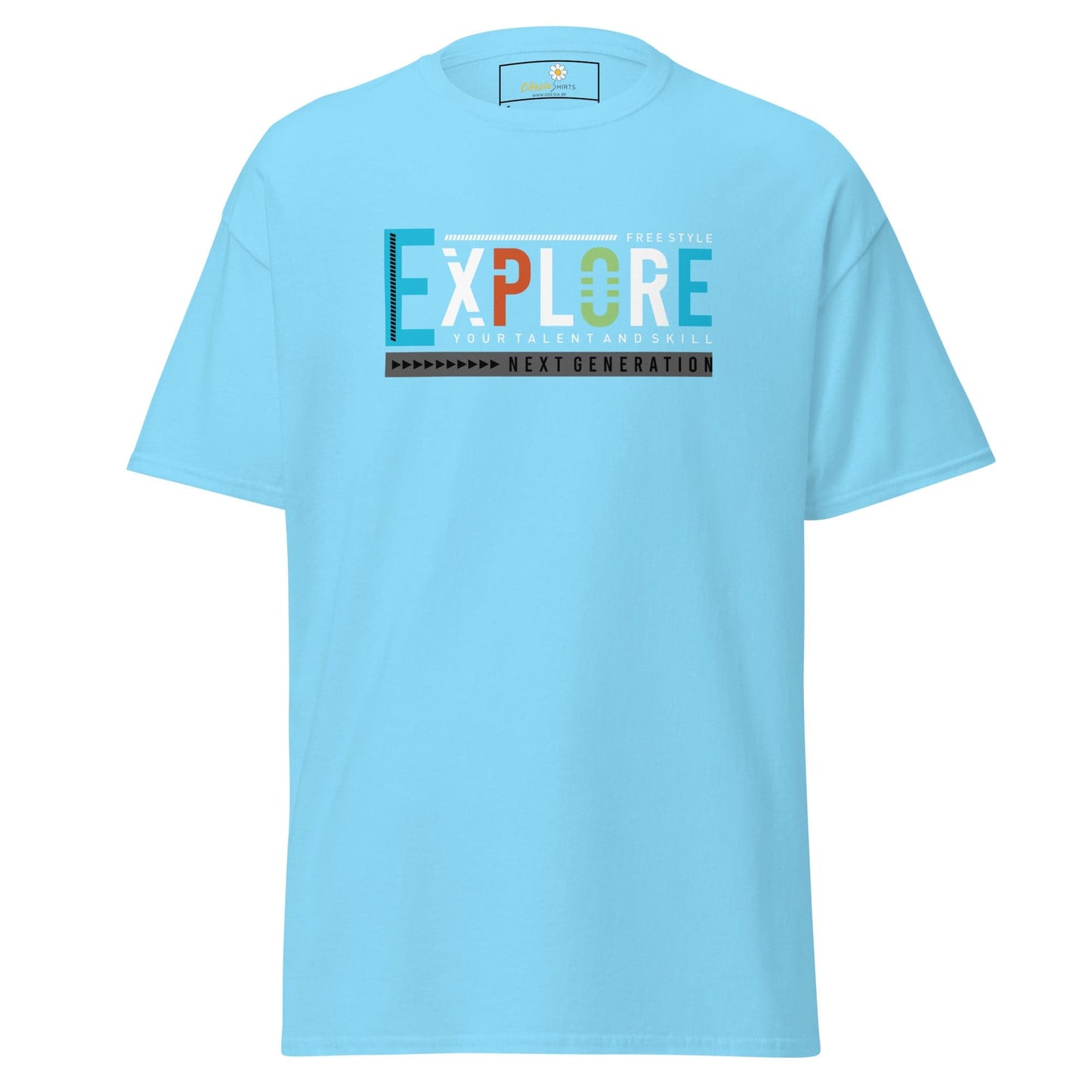 Unisex classic t-shirt - ADVENTURE EXPLORE FREESTYLE - REGULAR - Sky / S