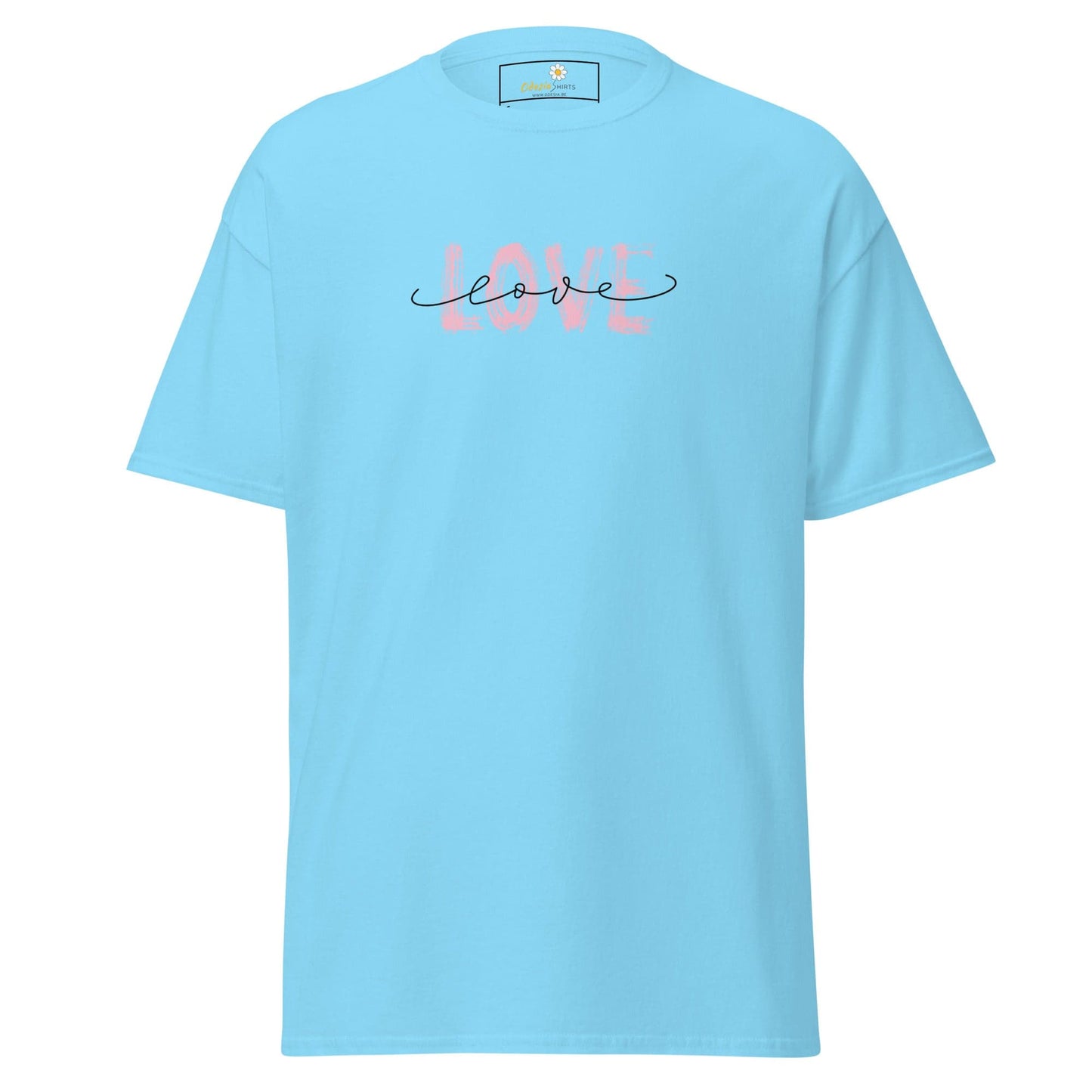 Light blue T-shirt with love design from T-SHIRT DESIGN TEE MAN WOMAN S-XL collection