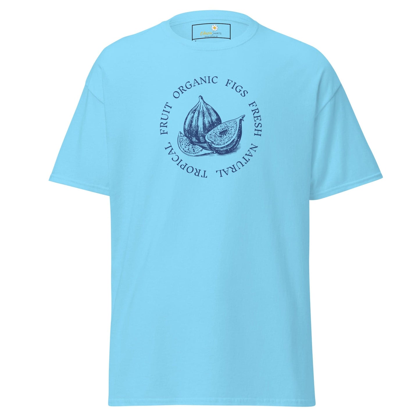Light blue T-shirt with a Fig design from T-SHIRT DESIGN TEE for Men and Women in S to XL