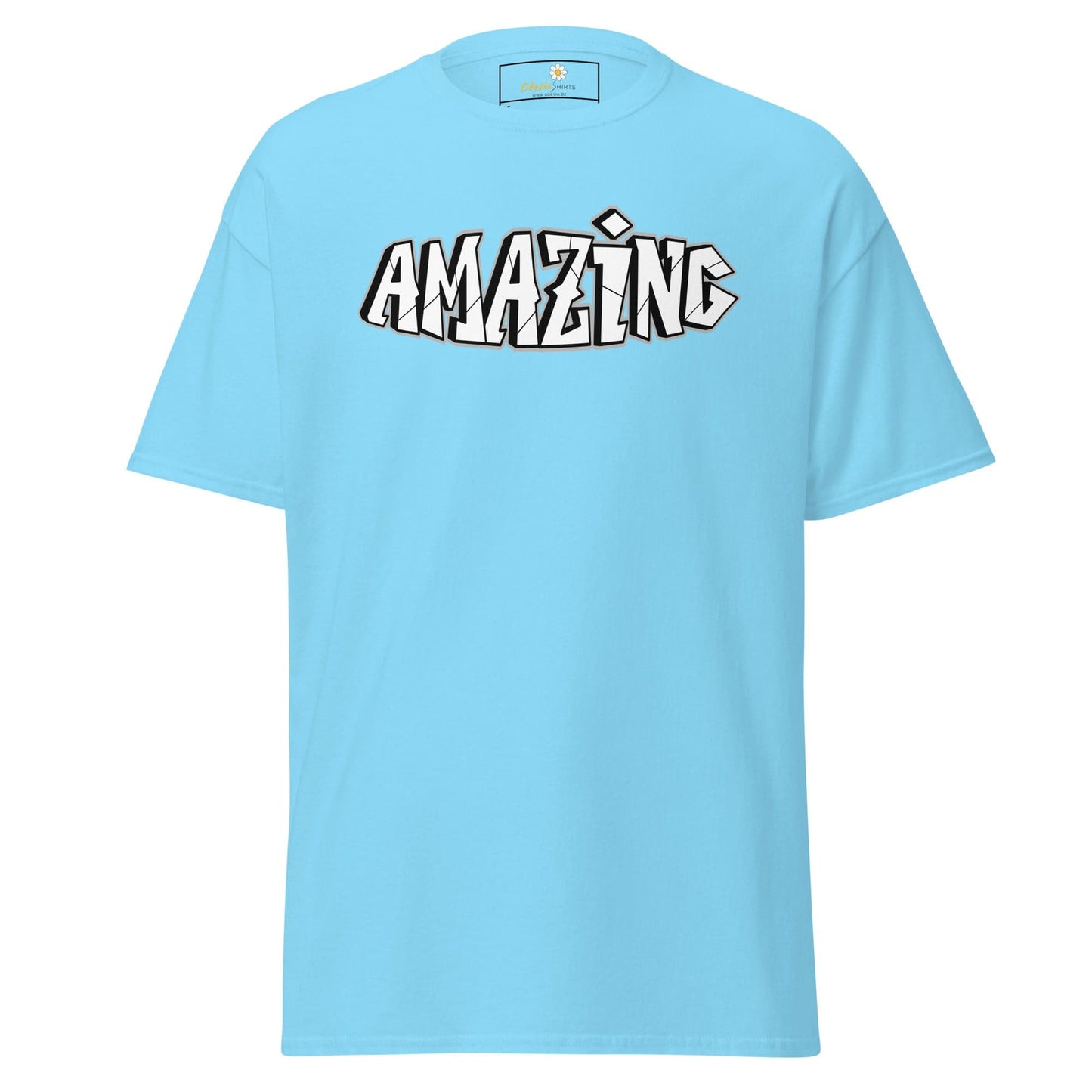 Unisex classic t-shirt - TEXT AMAZING - REGULAR - Sky / S