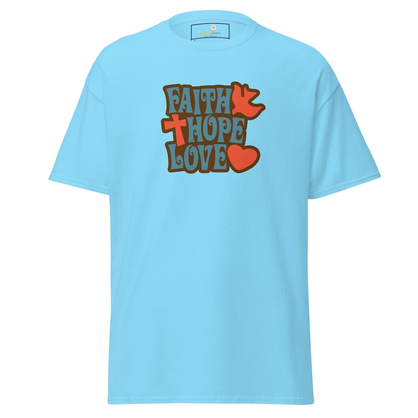 Unisex classic t-shirt - SPIRITUAL FAITH HOPE LOVE - REGULAR - Sky / S