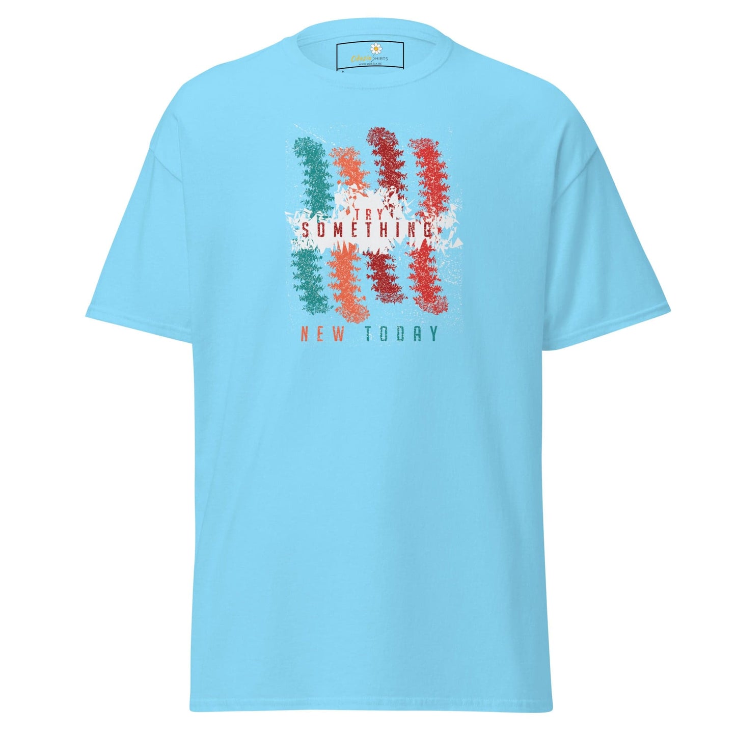 Unisex classic t-shirt - ABSTRACT COLOR LINES - REGULAR - Sky / S