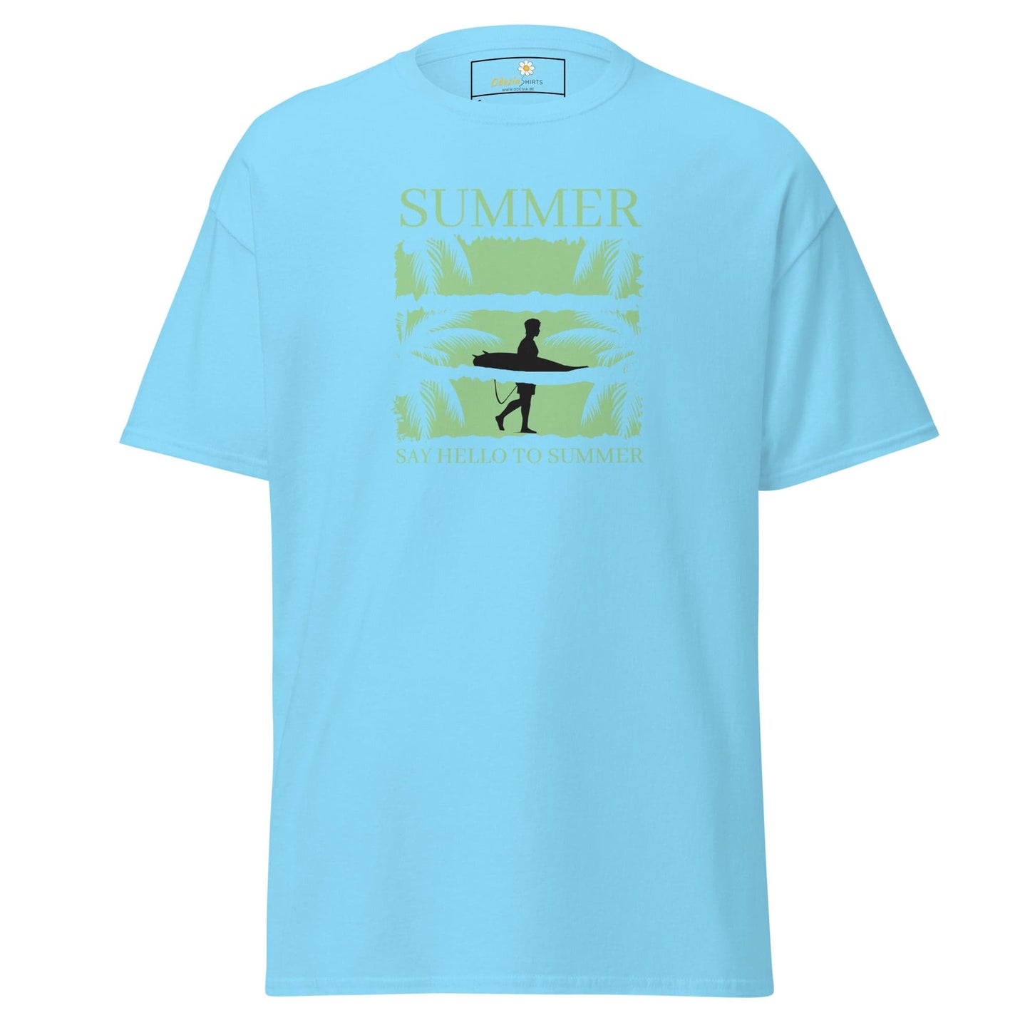 Unisex classic t-shirt - SUMMER SURFING CALIFORNIA - REGULAR - Sky / S