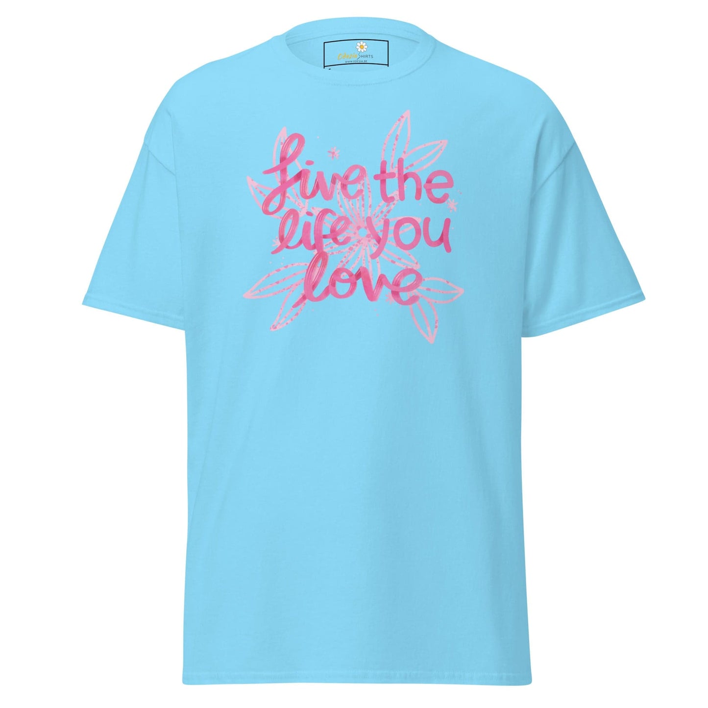 Unisex classic t-shirt - POSITIVE LIFE YOUR LIFE - REGULAR - Sky / S