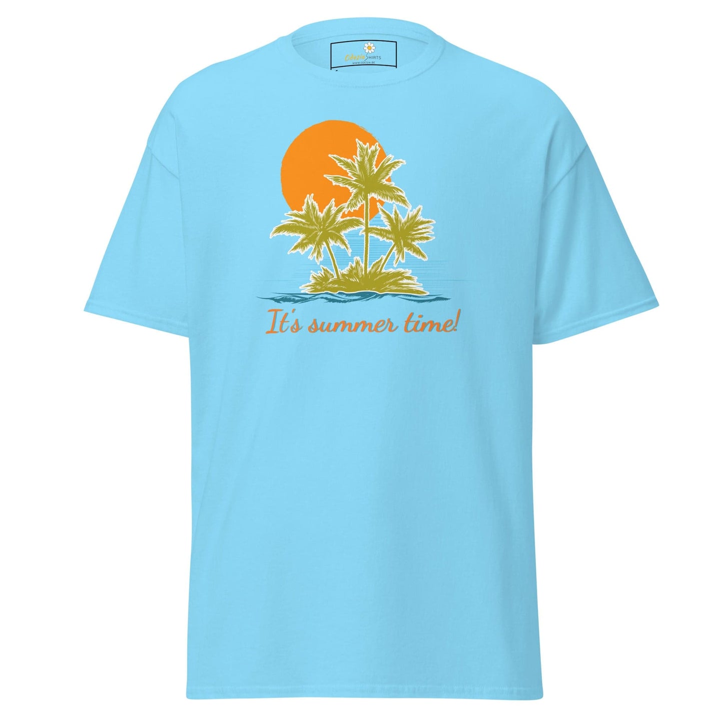 Unisex classic t-shirt - SUMMER TROPICAL TREES - REGULAR - Sky / S
