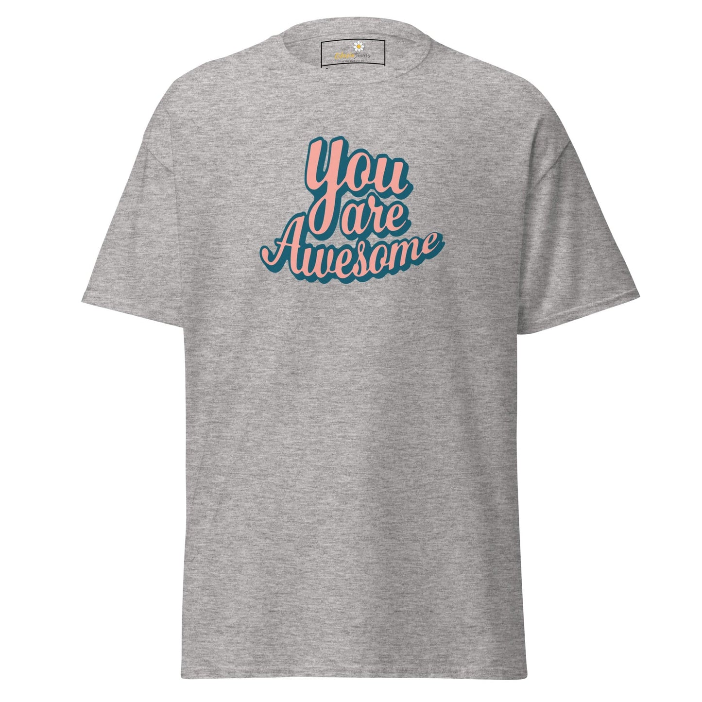 Unisex classic t-shirt - TEXT YOU ARE AWESOME - REGULAR - Sport Grey / S
