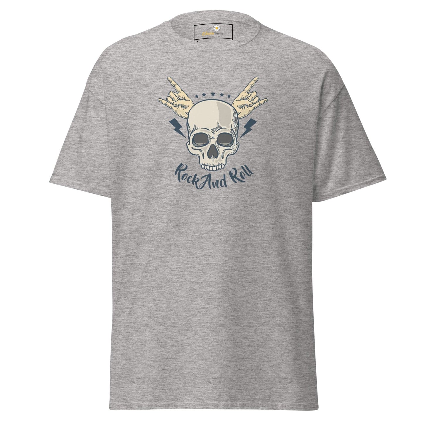 Gray T-shirt with skull graphic for men and women in size S to XL