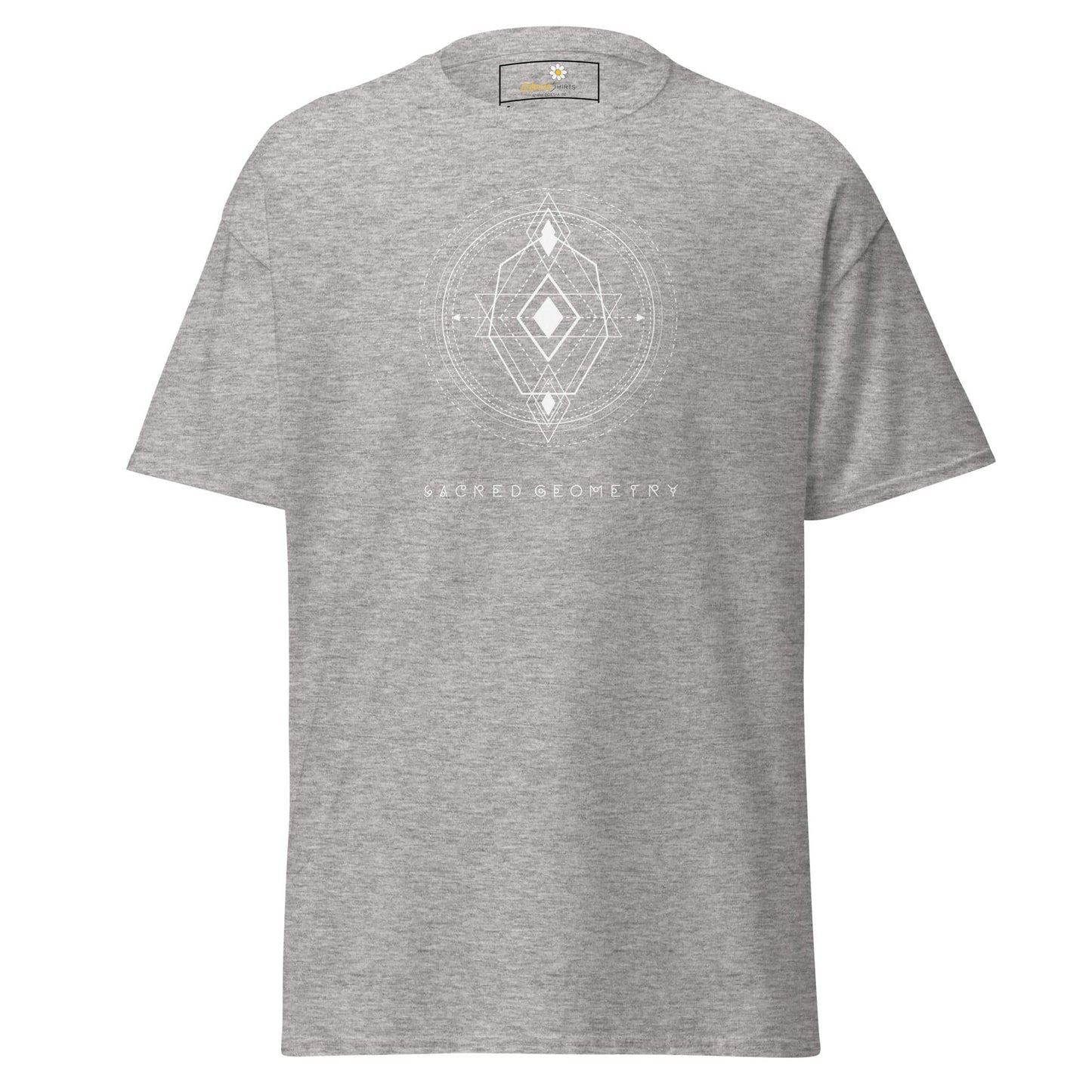 Gray T-shirt with geometric design from T-SHIRT DESIGN TEE for Men and Women