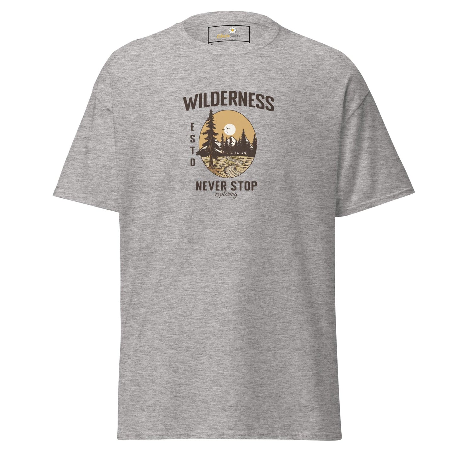 Unisex classic t-shirt - NATURE WILDERNESS NEVER STOP - REGULAR - Sport Grey / S