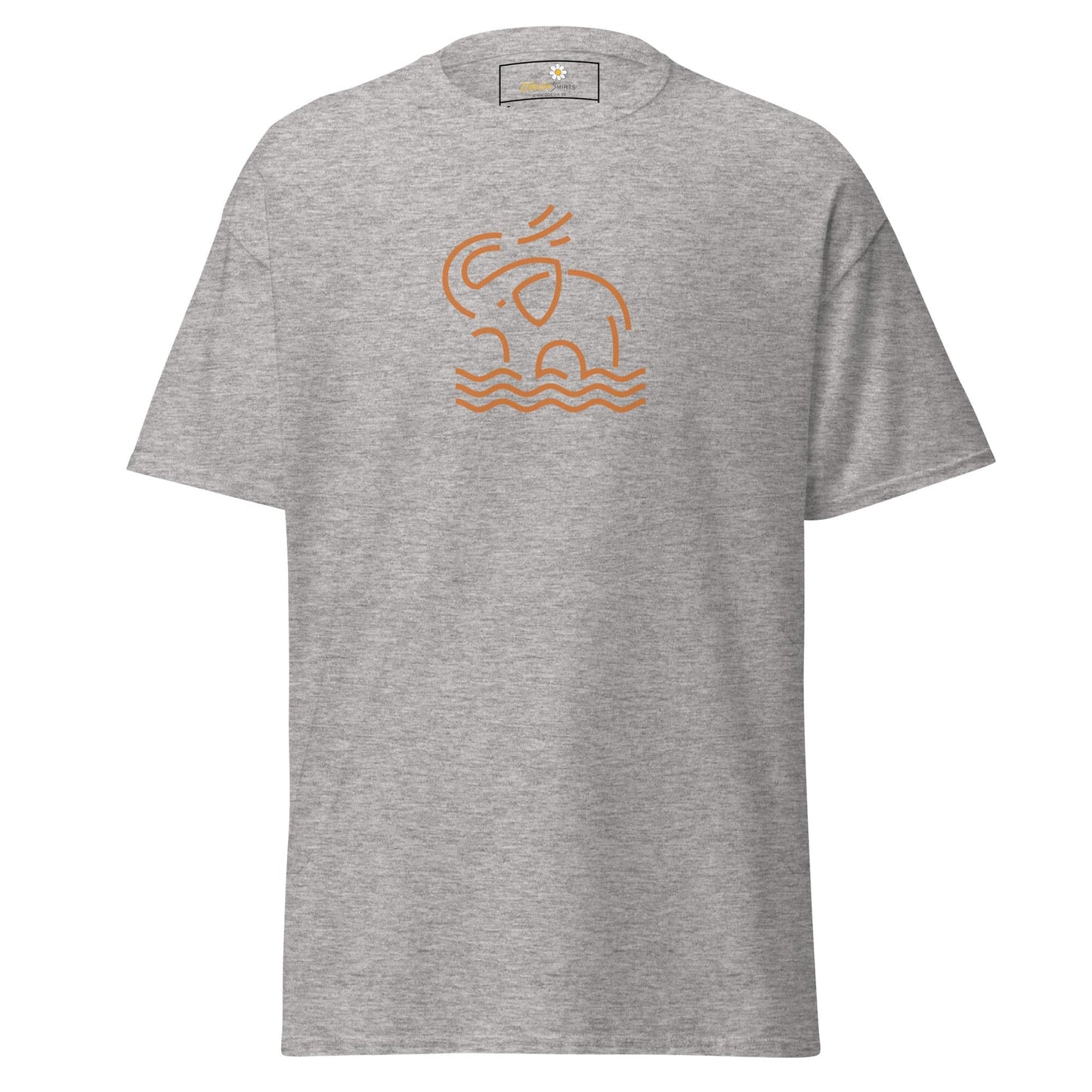 Unisex classic t-shirt - WILD LIFE ELEPHANT ORANGE - REGULAR - Sport Grey / S