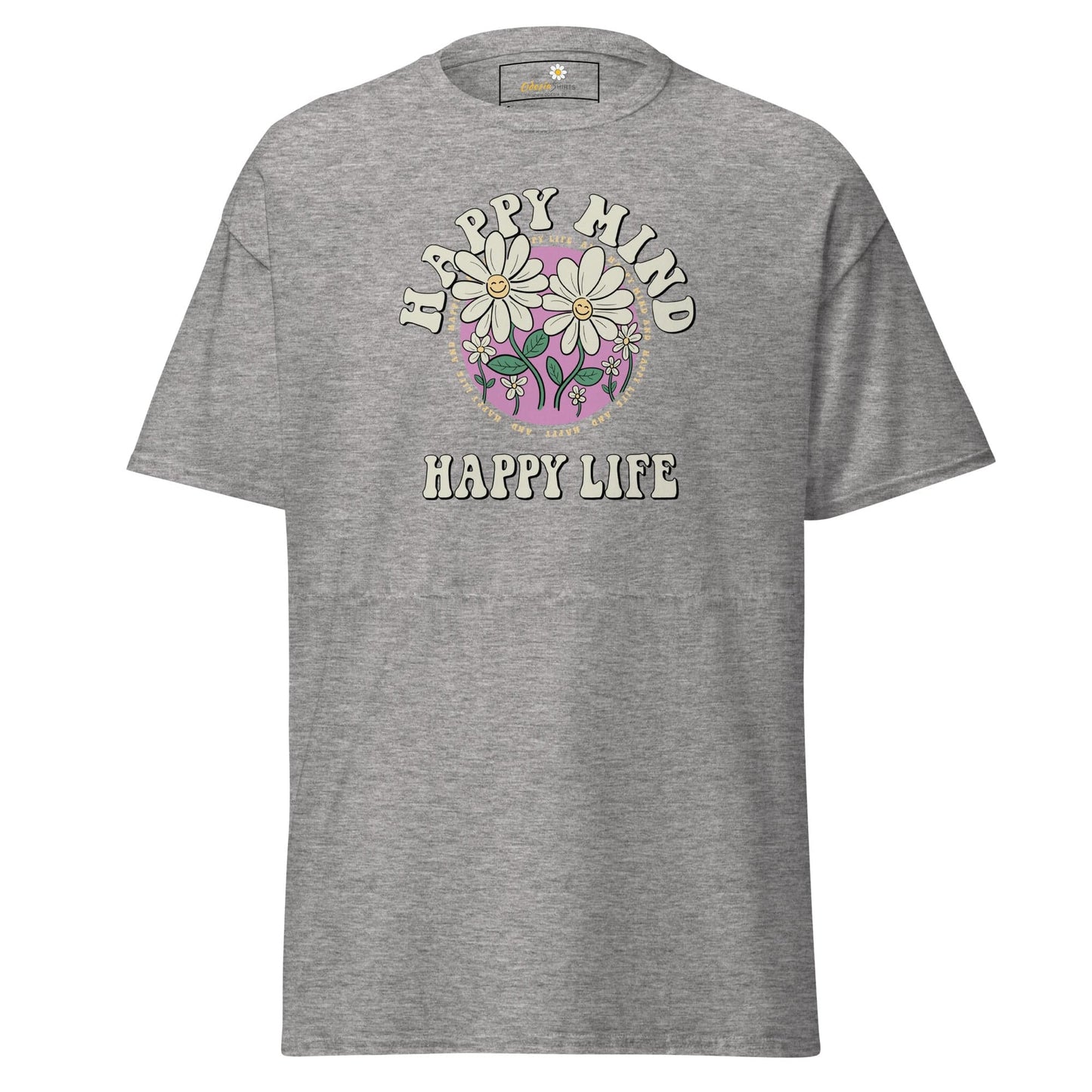 Unisex classic t-shirt - POSITIVE HAPPY MIND LIFE - REGULAR - Sport Grey / S
