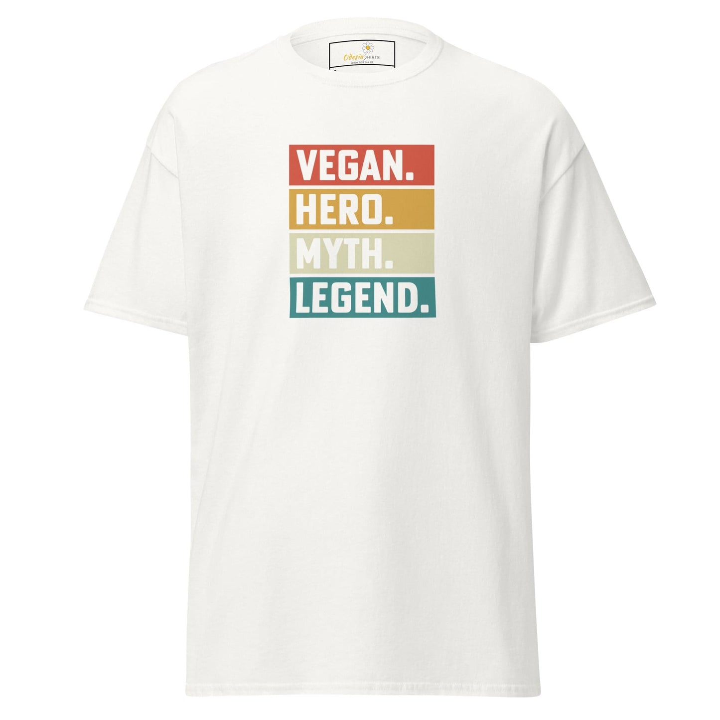 Unisex classic t-shirt - VEGAN HERO MYTH LEGEND - REGULAR - White / S