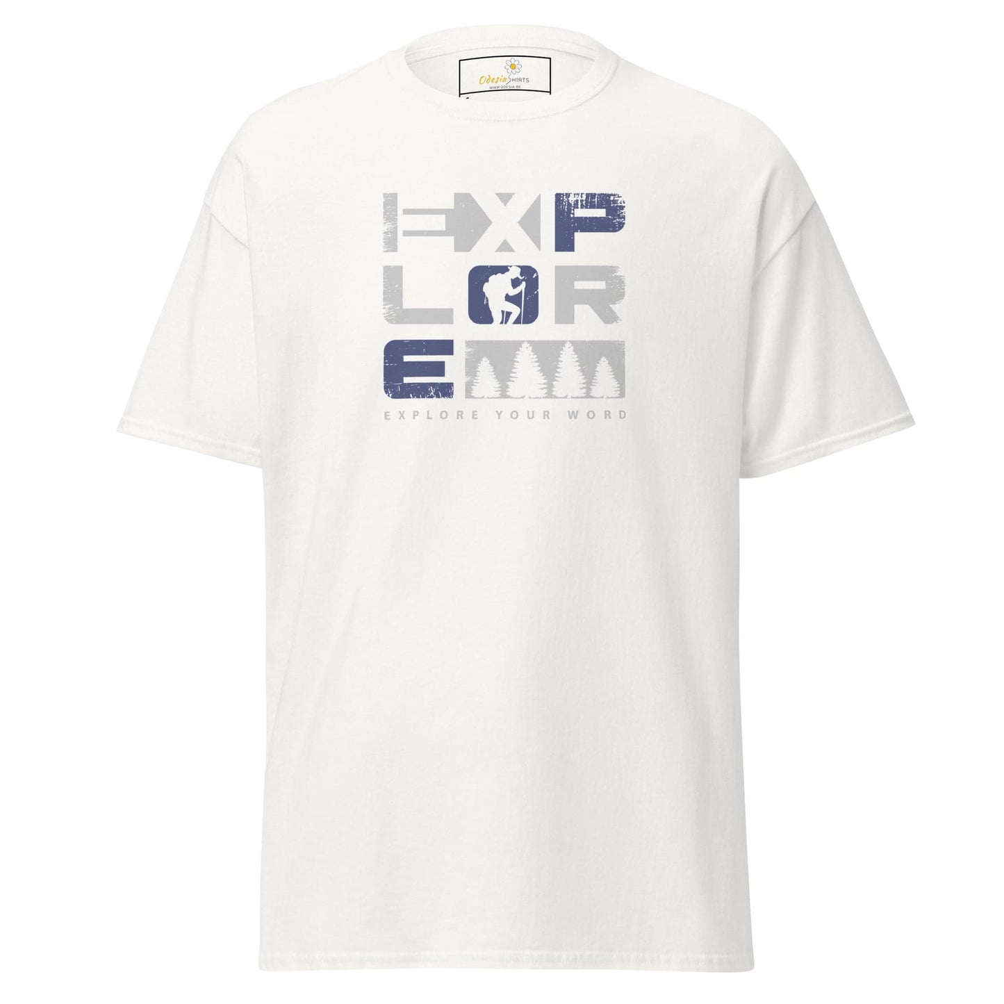 Unisex classic t-shirt - TEXT EXPLORE YOUR WORLD - REGULAR - White / S