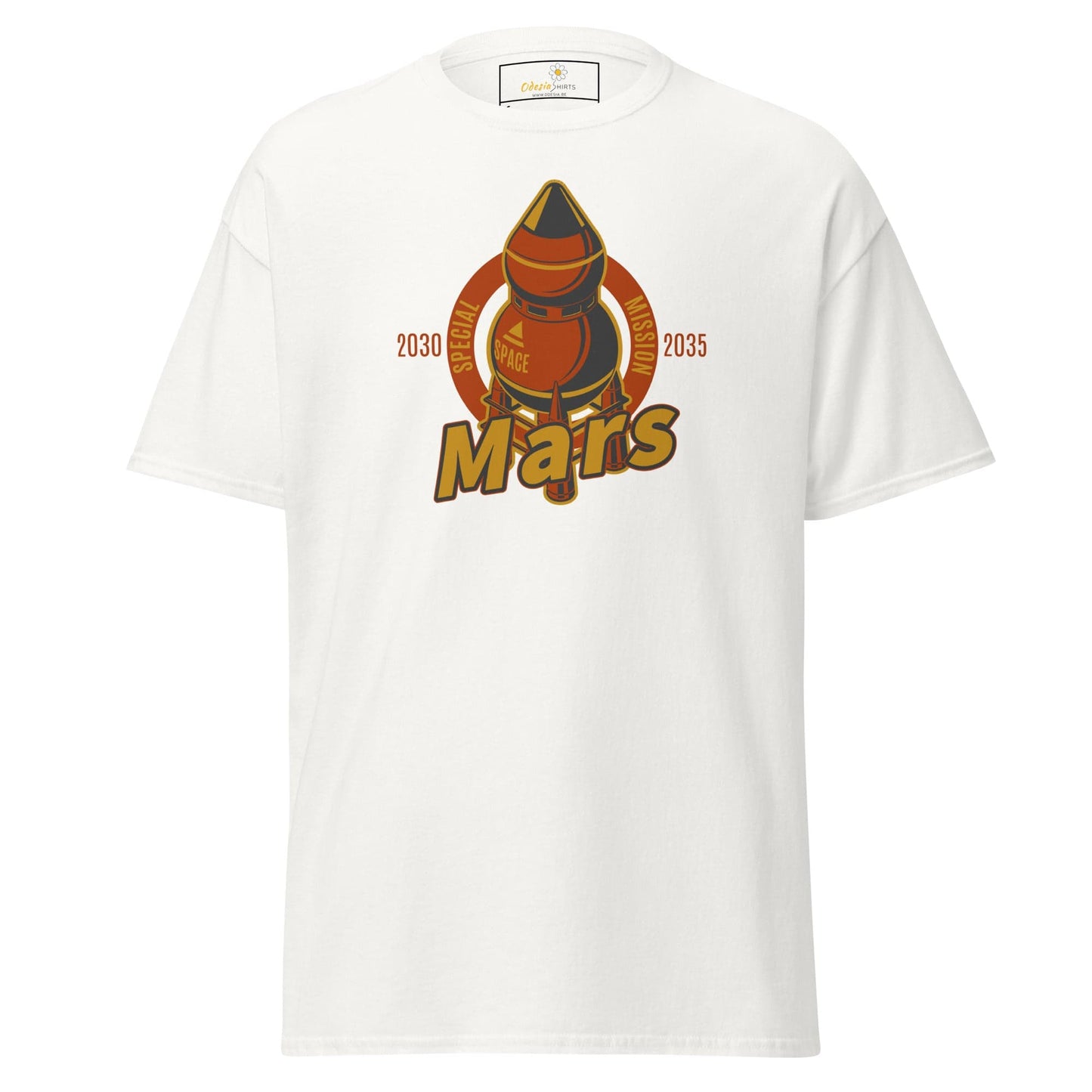 Unisex classic t-shirt - SPACE MARS TRAVEL - REGULAR - White / S