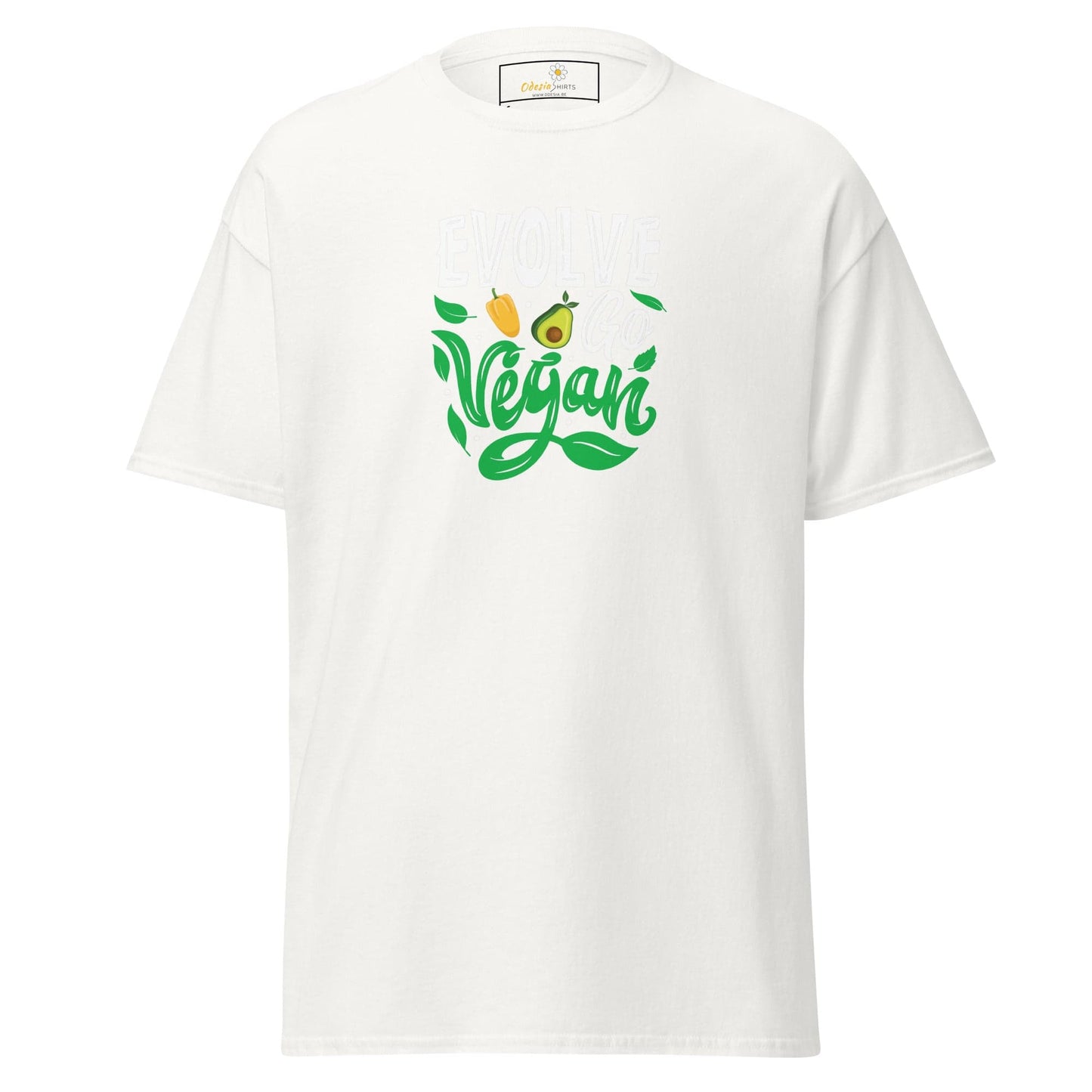 Unisex classic t-shirt - VEGAN EVOLVE GO VEGAN - REGULAR - White / S
