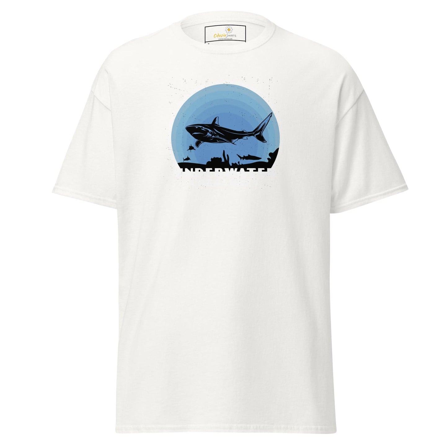 Unisex classic t-shirt - WILD LIFE SHARK UNDERWATER - REGULAR - White / S