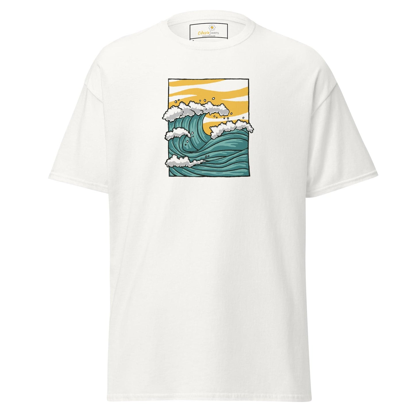 Unisex classic t-shirt - NATURE SEA WAVES - REGULAR - White / S