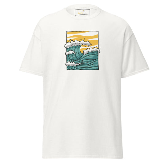 Unisex classic t-shirt - NATURE SEA WAVES - REGULAR - White / S
