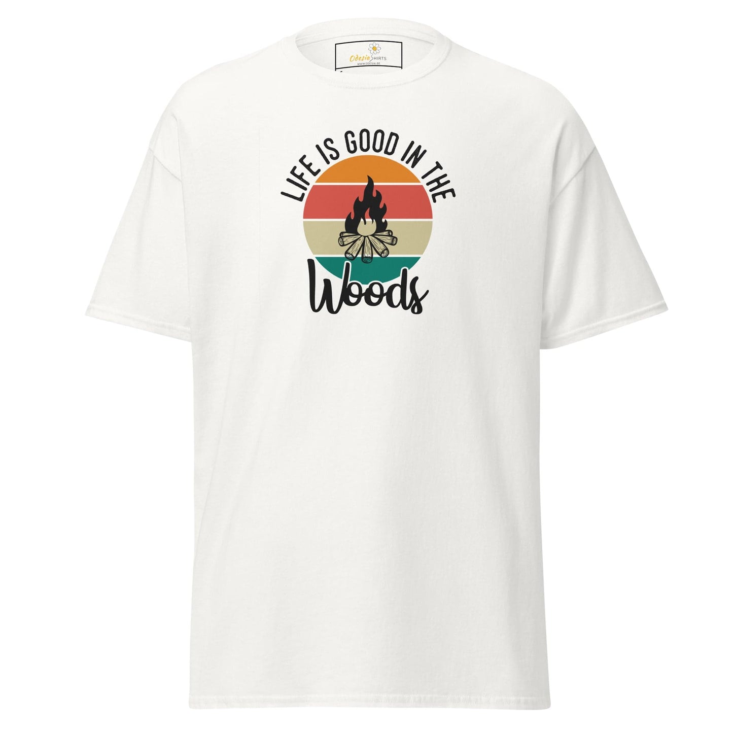 Unisex classic t-shirt - ADVENTURE LIFE GOOD IN WOODS - REGULAR - White / S
