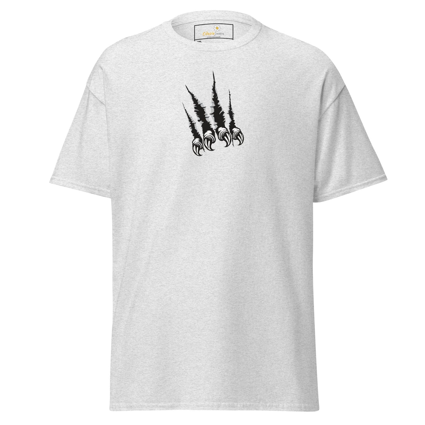White T-shirt with claw mark design from T-SHIRT DESIGN TEE for MEN and WOMEN, sizes 2XL to 5XL