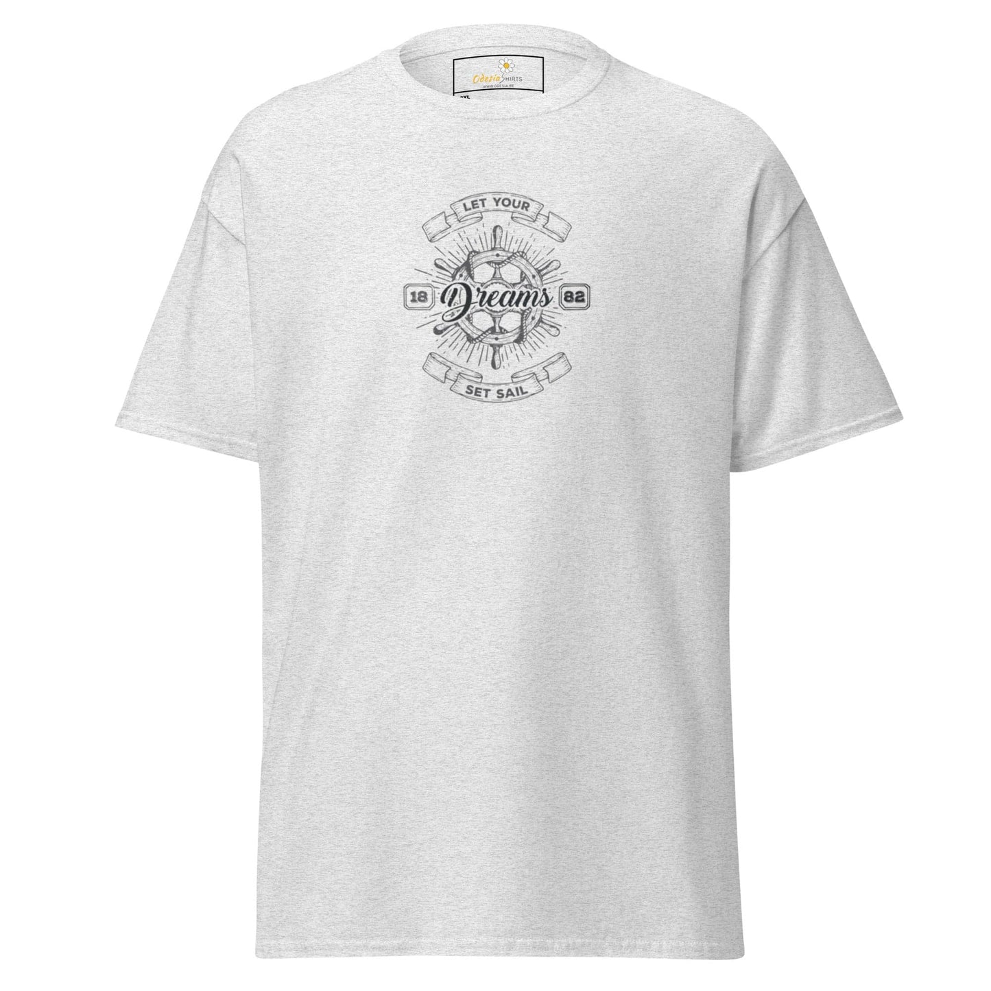 White T-shirt with nautical design for men and women available in 2XL to 5XL sizes