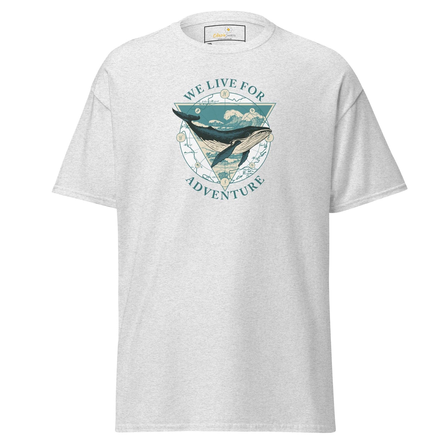 White T-shirt with whale graphic for Men and Women in sizes 2XL to 5XL