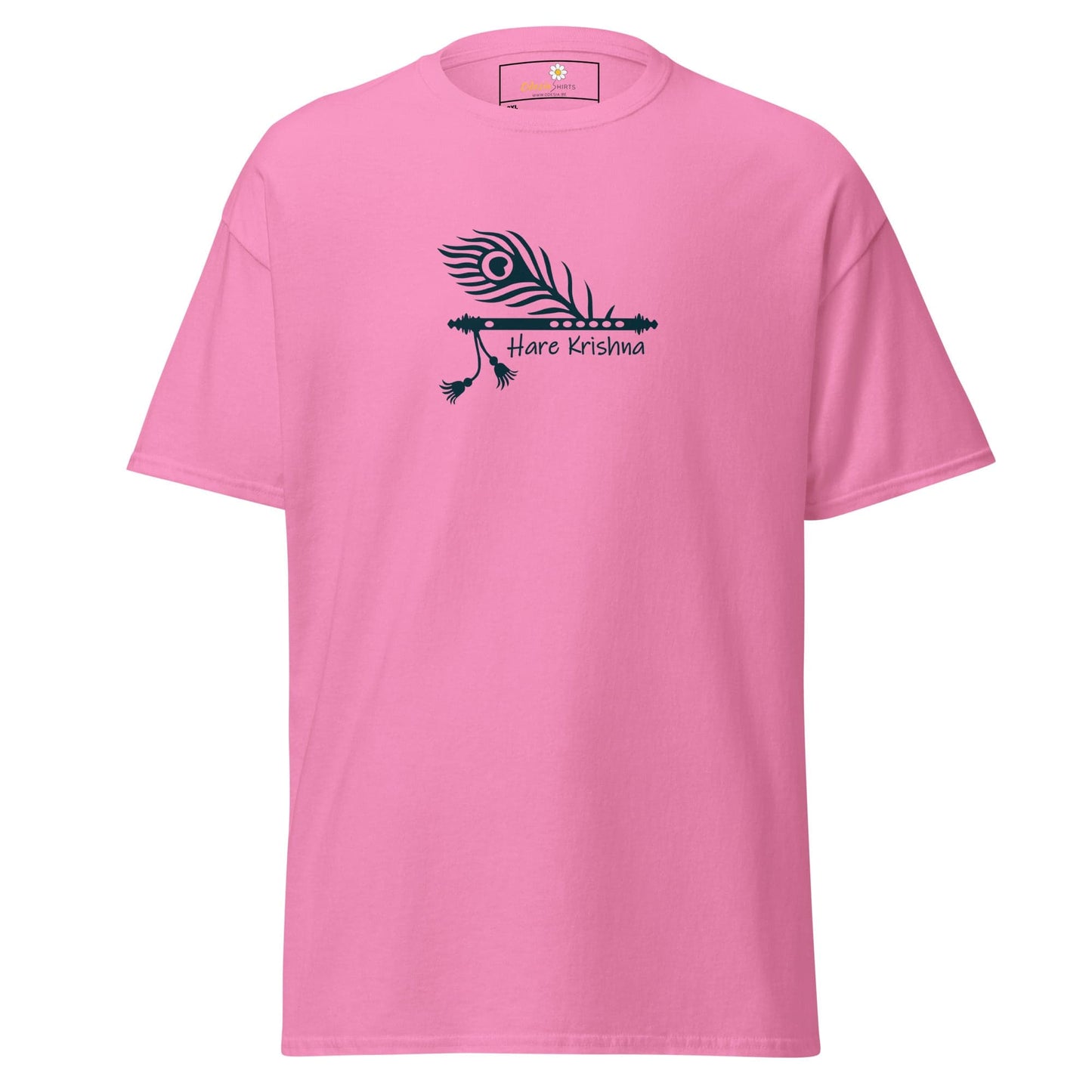 Pink T-shirt with flute and feather design for men and women in 2XL to 5XL sizes