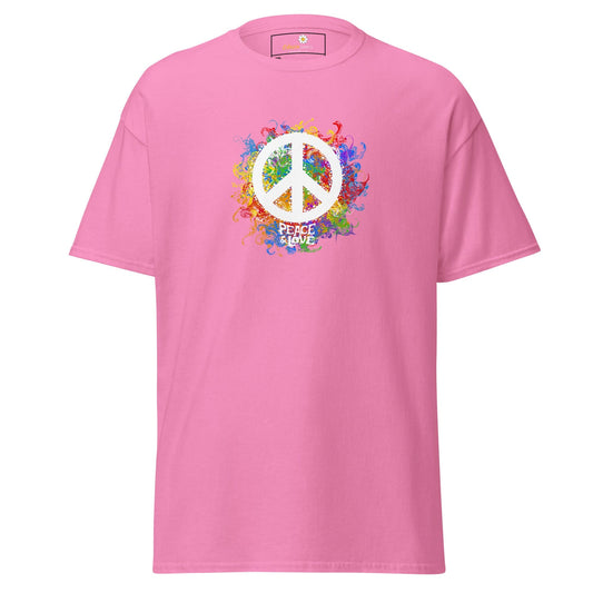 Pink T-shirt with peace symbol from T-SHIRT DESIGN TEE for Men and Women, 2XL to 5XL