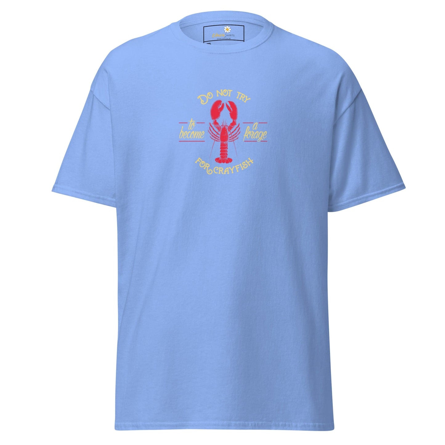 Light blue T-shirt featuring a lobster graphic, available in 2XL to 5XL sizes