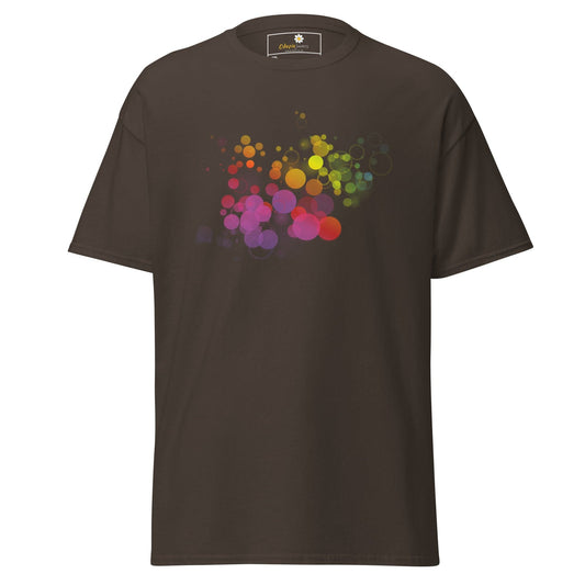 Brown T-shirt with colorful bubble design for Men and Women in 2XL to 5XL sizes